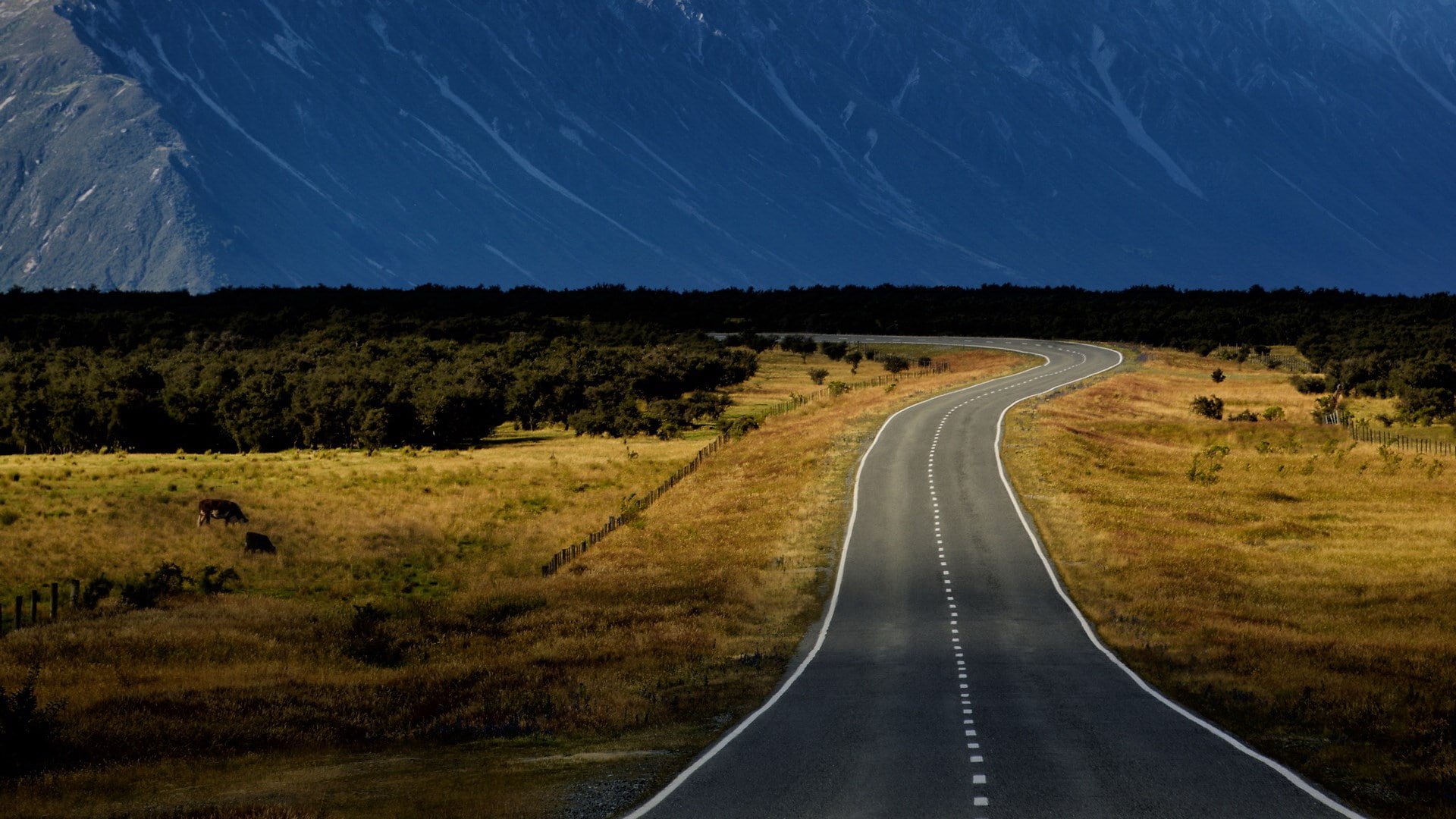 1080P, land, landscape, diminishing perspective, transportation, direction, sky, star - space, space, the way forward, outdoors, beauty in nature, road, HD Wallpaper