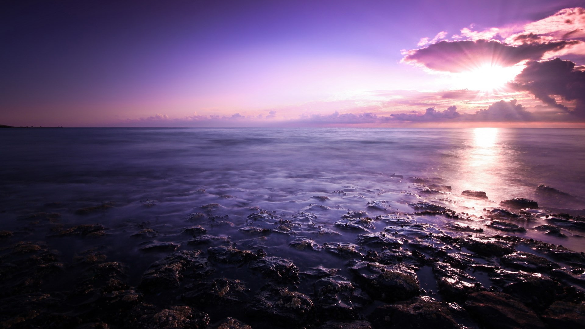 horizon, 1080P, tranquility, scenics - nature, beauty in nature, sunset, download nature  for pc 1920x1080, tranquil scene, nature, horizon over water, HD Wallpaper