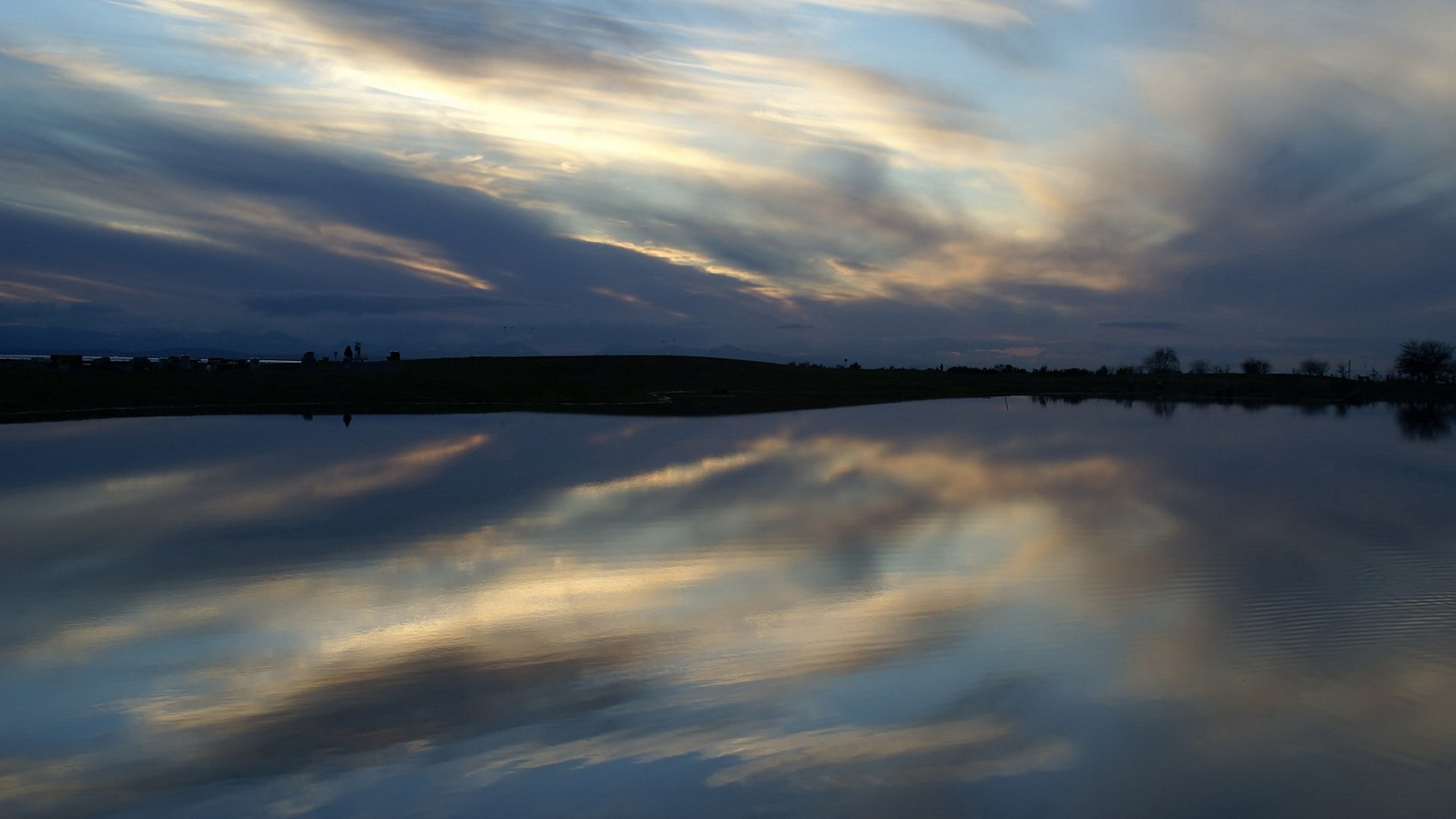 waterfront, non-urban scene, scenics - nature, outdoors, cloud - sky, 1080P, nature, water, idyllic, sky, dramatic sky, nature full hd image 1920x1080, HD Wallpaper