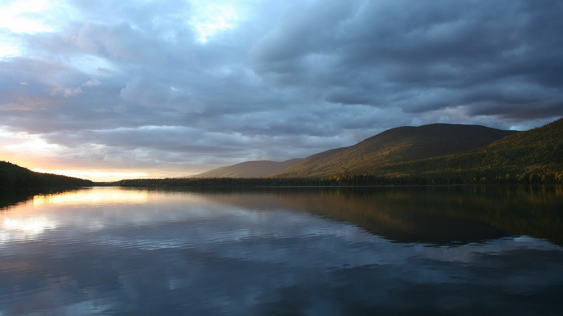 sky, overcast, water, outdoors, 1080P, landscape, lake, nature full hd image 1920x1080, tranquility, reflection, scenics - nature, non-urban scene, beauty in nature, HD Wallpaper