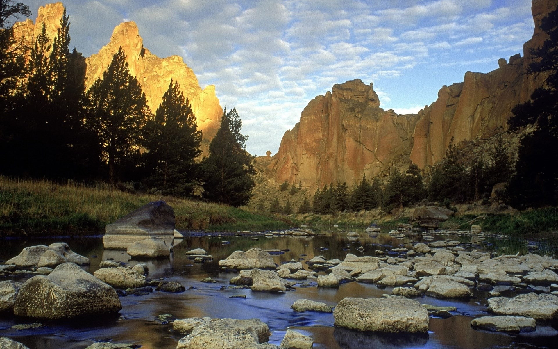 scenics - nature, rock formation, flowing water, rock, flowing, nature, mountain, lake, tranquil scene, full hd nature backgrounds 1920x1200, outdoors, HD Wallpaper