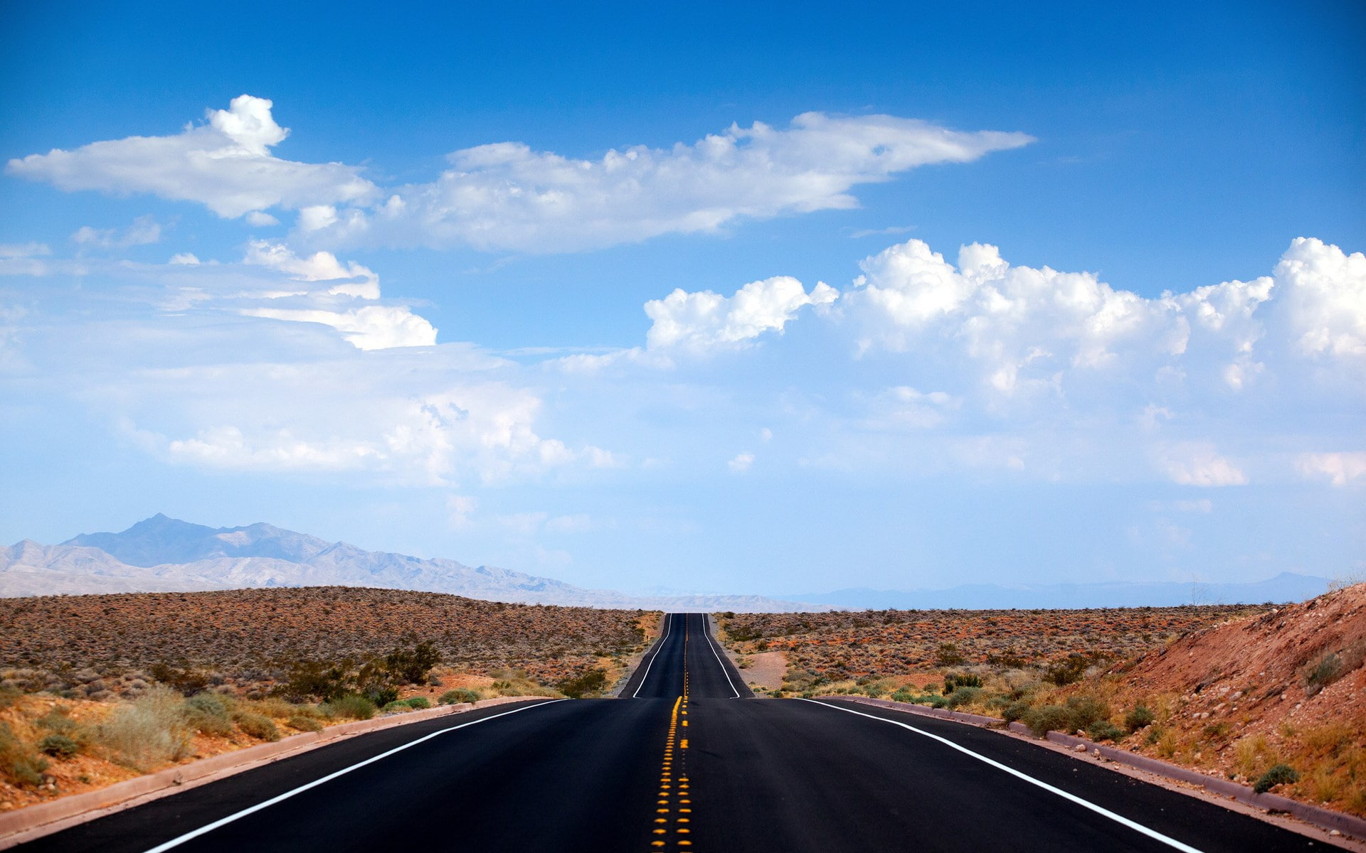 direction, road, symbol, mountain, scenics - nature, nature, no people, dividing line, cloud - sky, full hd nature backgrounds 1920x1200, transportation, HD Wallpaper