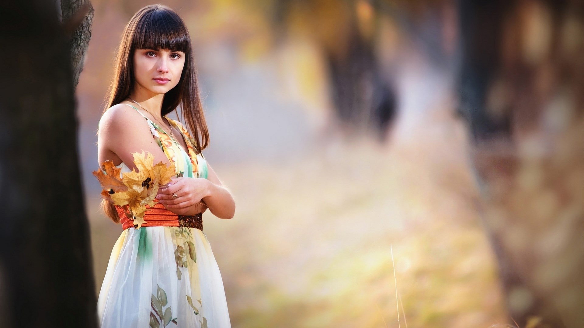nature, 1080P, clothing, three quarter length, long hair, adult, pc  girl 1920x1080, young women, beautiful woman, hairstyle, beautiful people, dress, HD Wallpaper