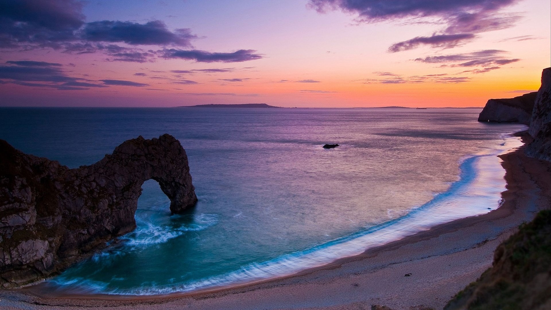 tranquility, solid, scenics - nature, land, coastline, horizon, outdoors, nature, 1080P, sunset, idyllic, tranquil scene, beauty in nature, pc  nature hd pictures 1920x1080, HD Wallpaper