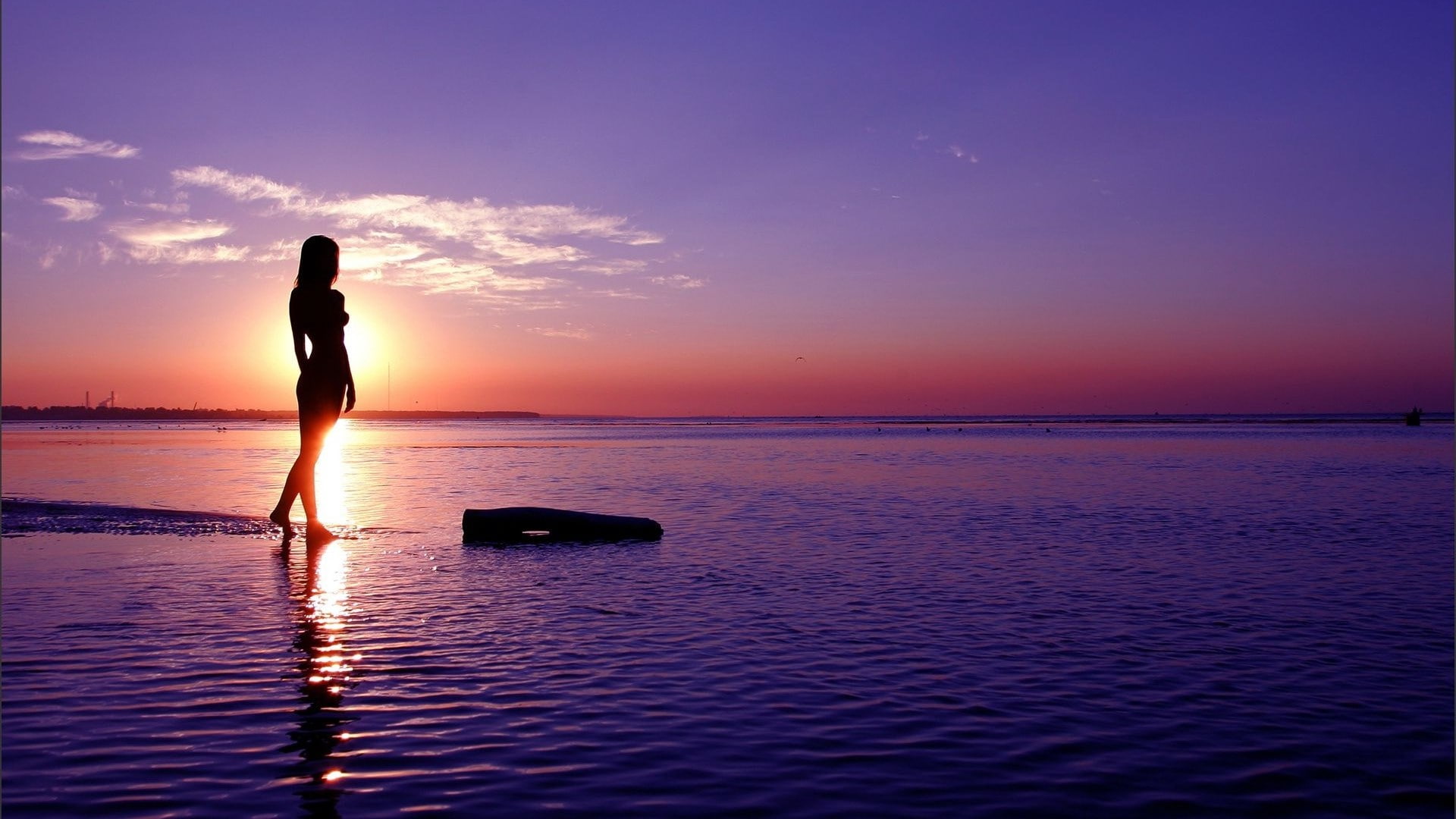 reflection, sky, vacations, scenics - nature, holiday, women, pc  nature hd pictures 1920x1080, horizon over water, tranquility, beauty in nature, horizon, HD Wallpaper