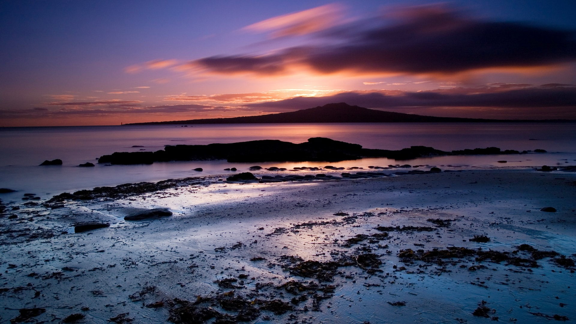 tranquil scene, tranquility, travel destinations, environment, mountain, low tide, landscape, sunset, beauty in nature, pc  nature hd pictures 1920x1080, HD Wallpaper