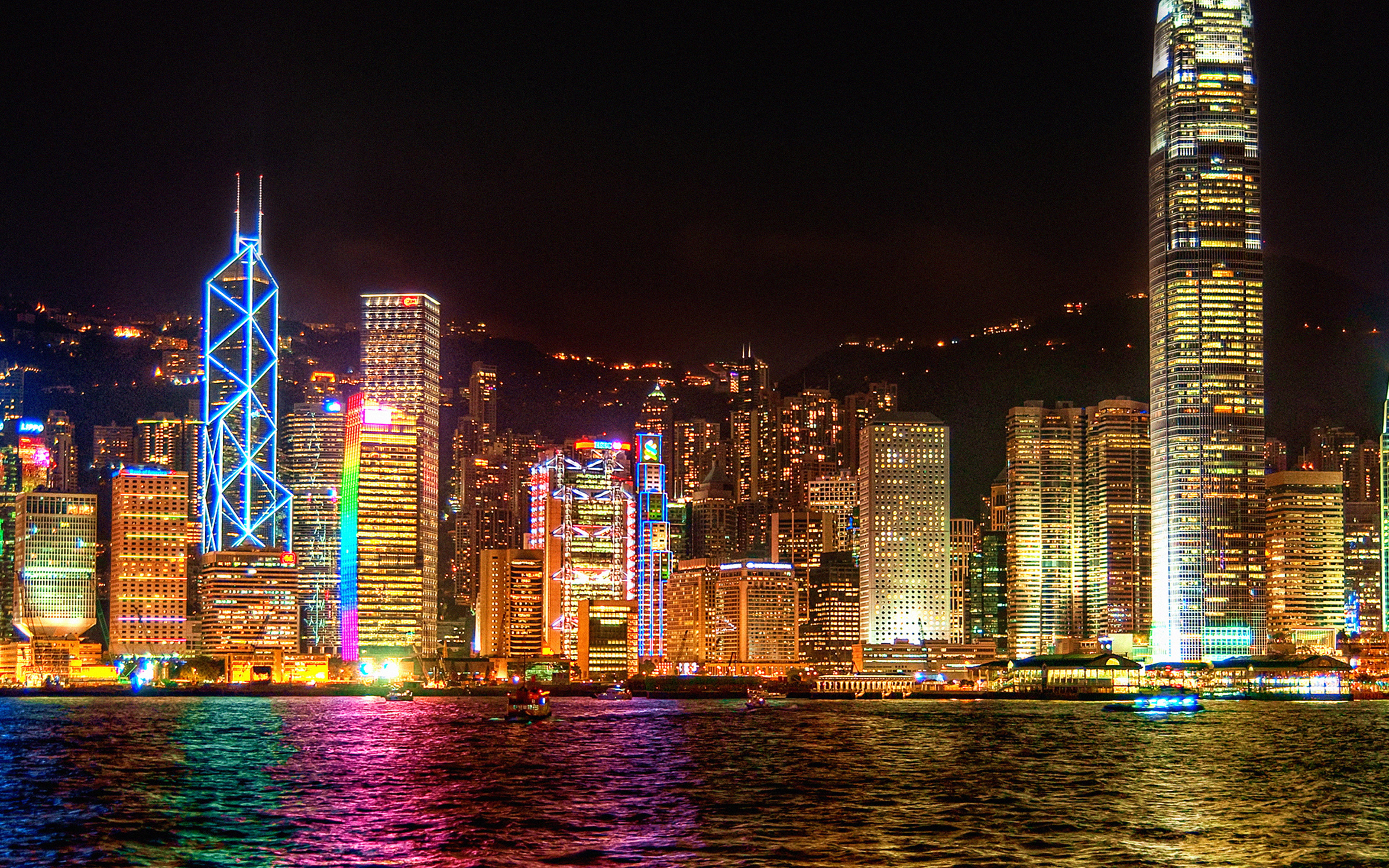 hongkong, light, night, of, symposium, 4K, HD Wallpaper