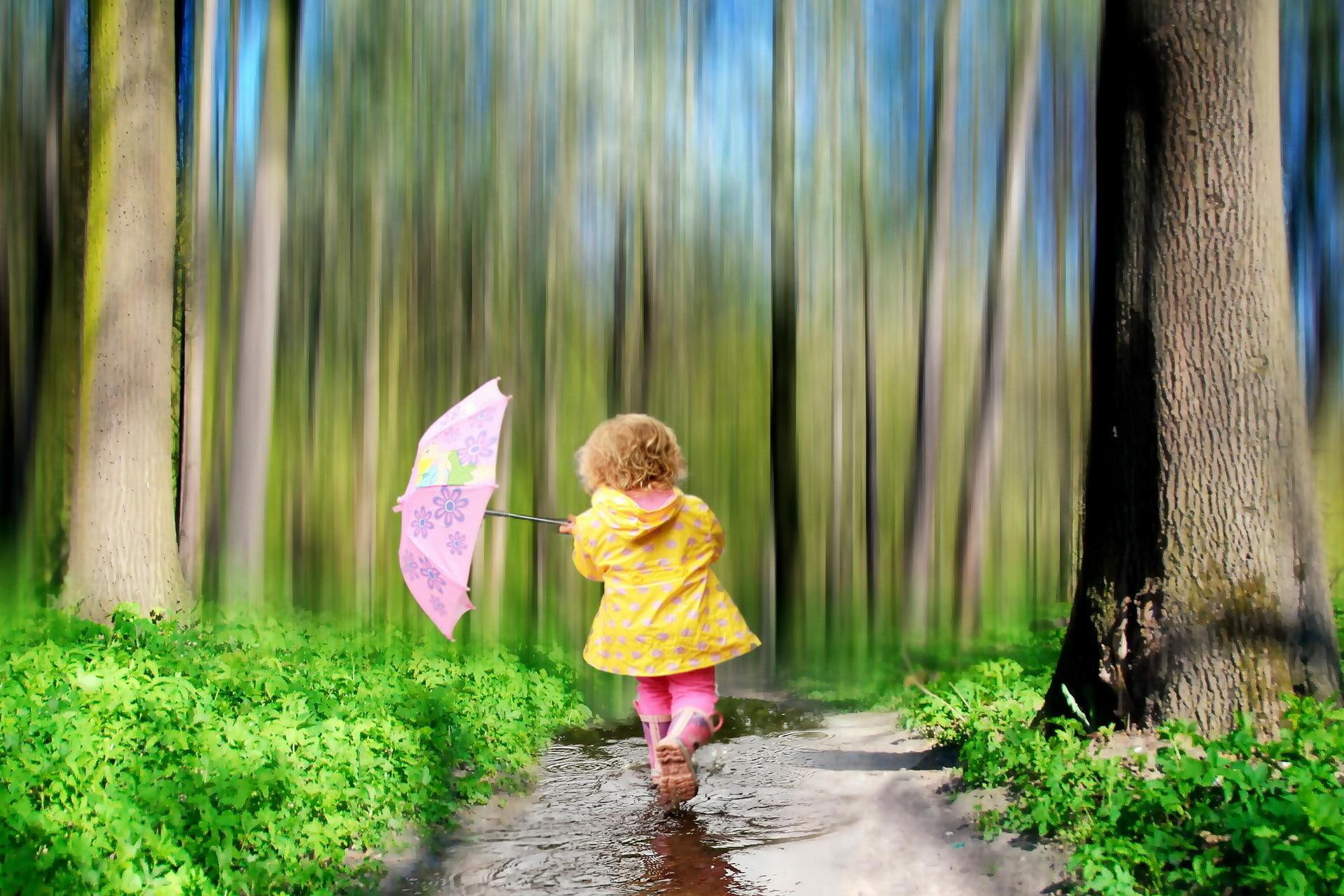child, grass, peaceful, little, sweet, view, colorful, lovely, rainy, hair, road, 1080P, splendor, pathway, beautiful, girl, HD Wallpaper