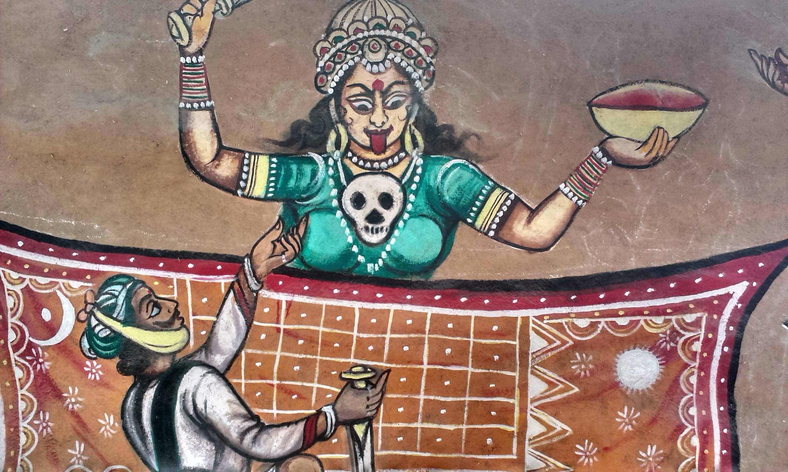 wall painting, goddess, ornate, rajasthan, performing art, drama, wall - building feature, human representation, male likeness, performing dance, mammal, HD Wallpaper
