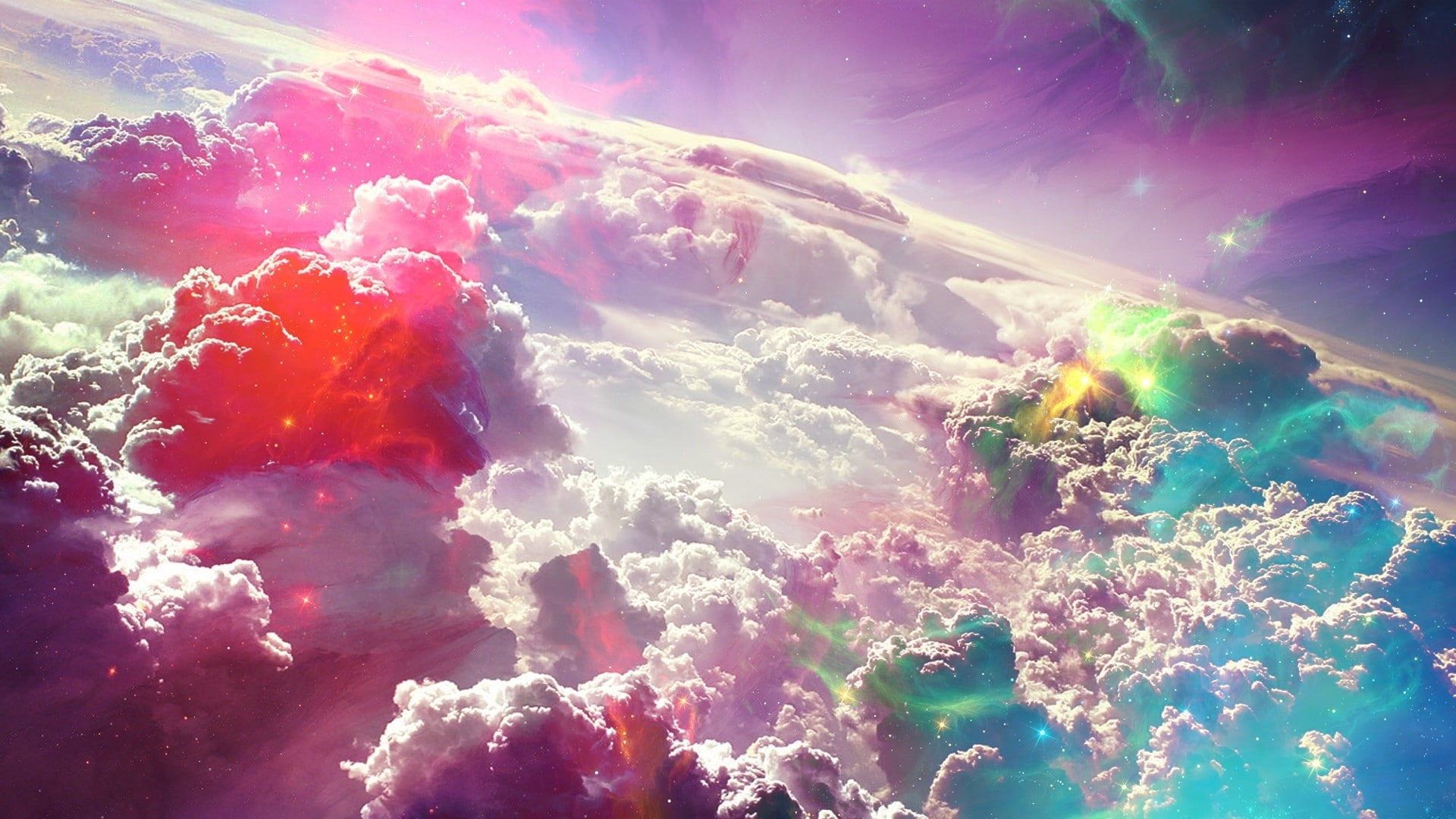 abstract, 1080P, clouds, Atmosphere, lights, HD Wallpaper