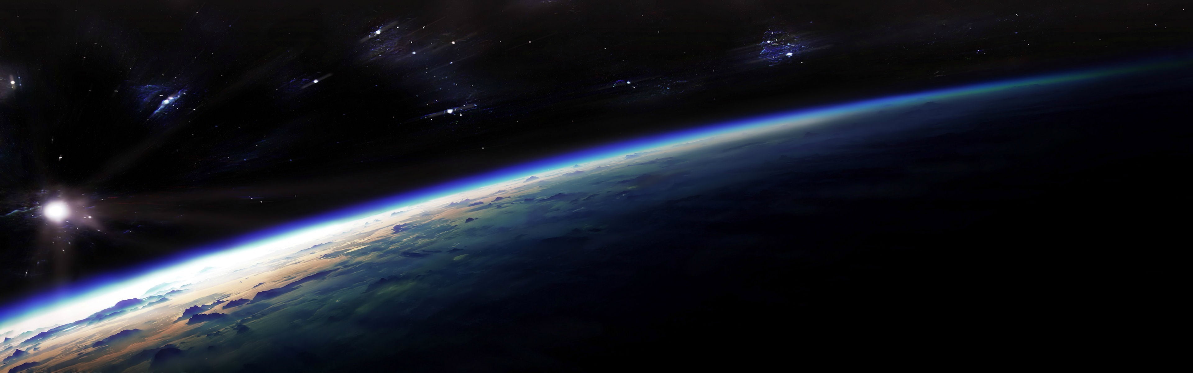 astronomy, nature, power in nature, abstract, purple, sky, light - natural phenomenon, space exploration, orbiting, space, meteorology, galaxy, HD Wallpaper