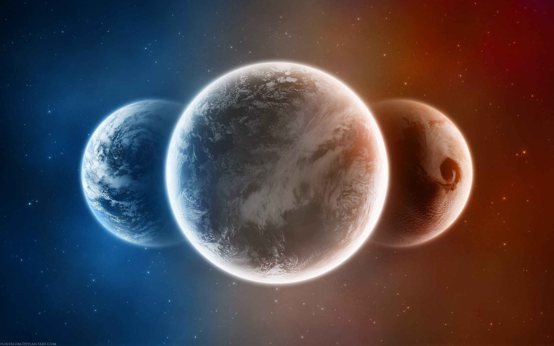 1080P, light - natural phenomenon, planet - space, sunlight, planet earth, lens flare, space art, cloud - sky, meteorology, sphere, space, orbiting, geometric shape, HD Wallpaper