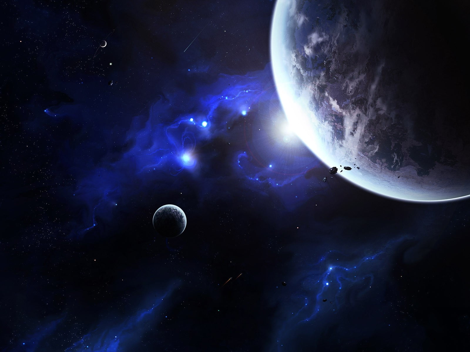 light, outdoors, galaxy, black, planet - space, meteorology, sky, futuristic, no people, led, dark, glowing, white, light - natural phenomenon, 720P, sphere, HD Wallpaper
