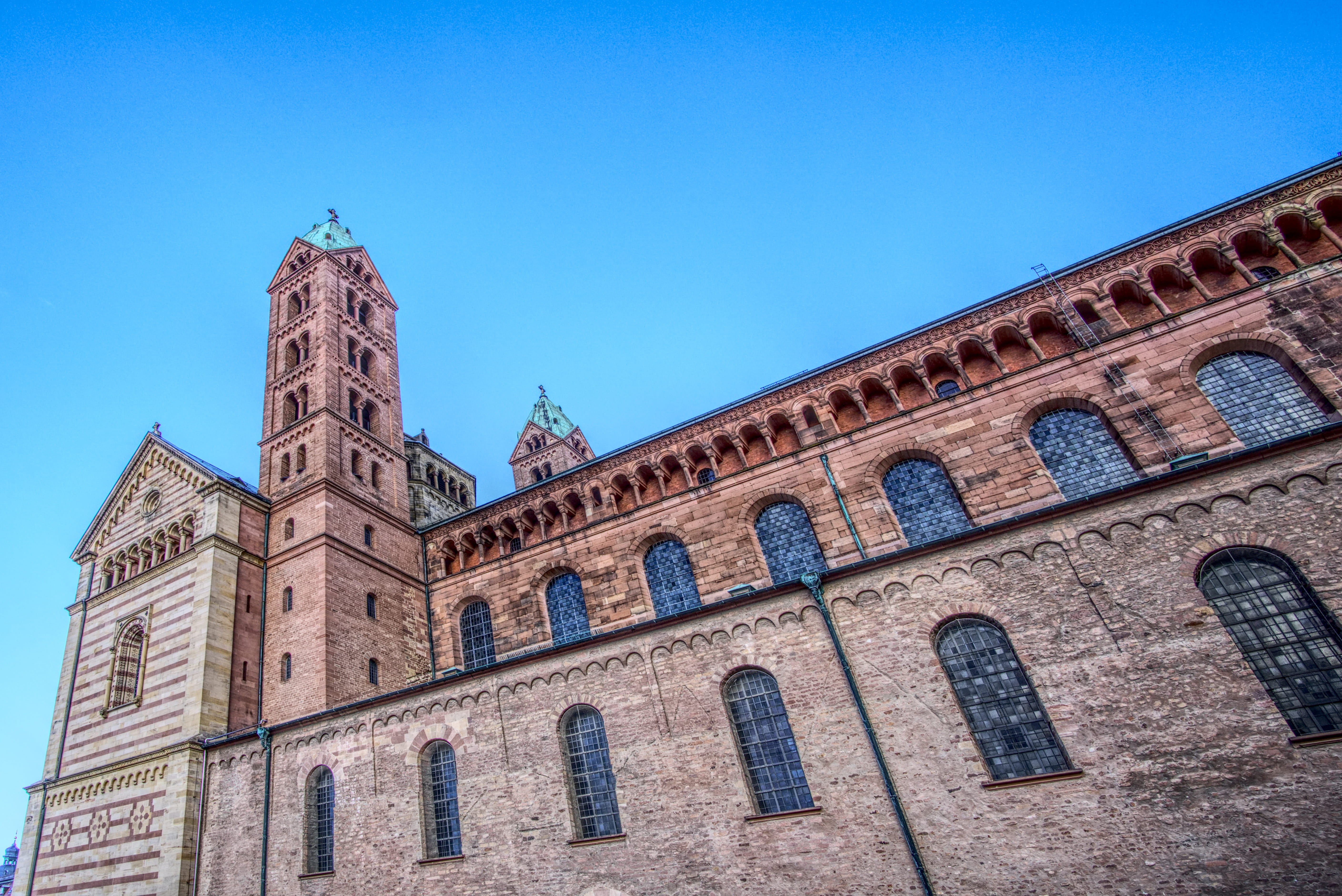 low angle view, the past, unesco, tower, building exterior, nature, tourist attraction, dom, office building exterior, germany, high dynamic range, day, HD Wallpaper