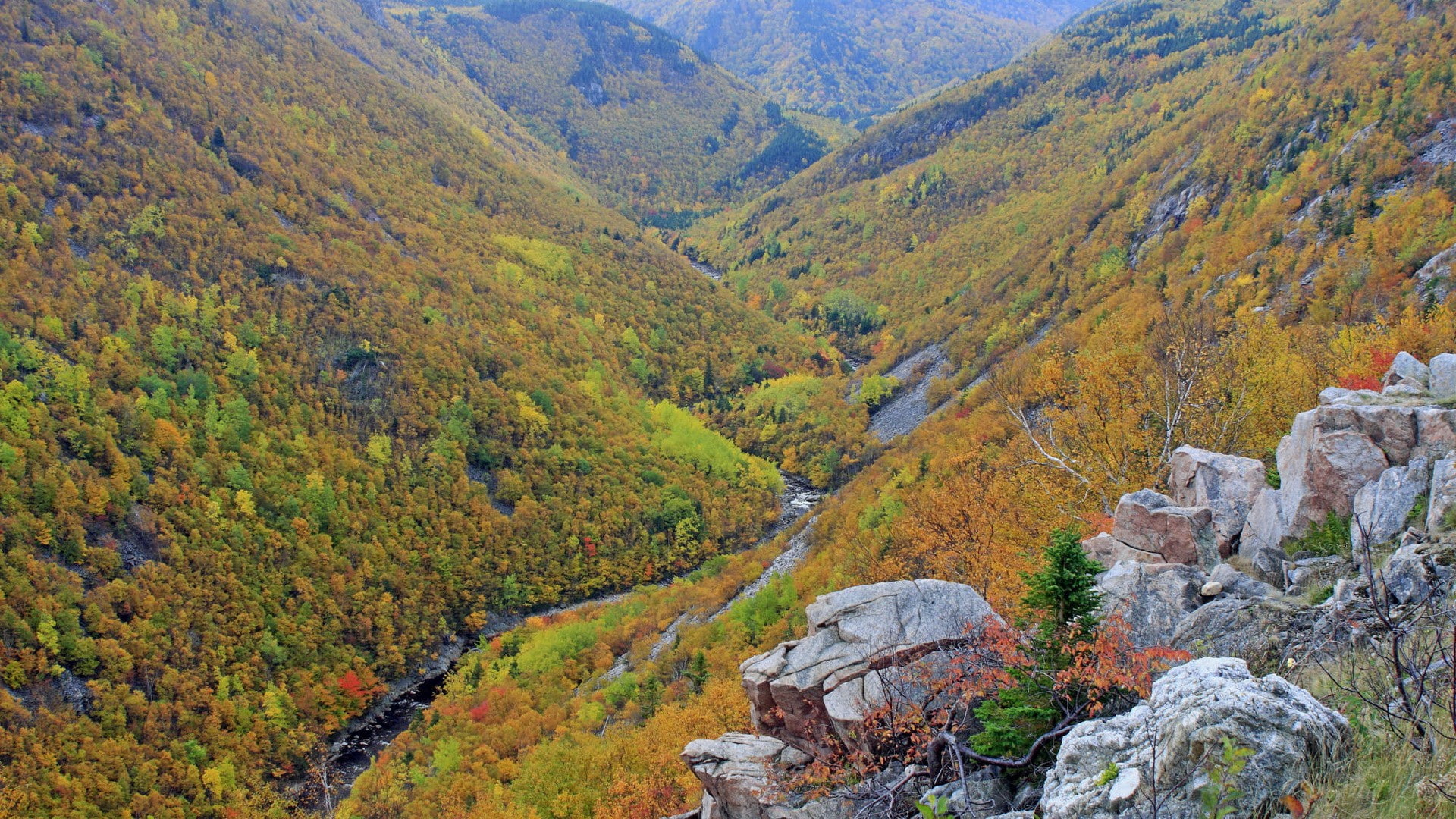 river, nature, stream, rocks, mountains, valley, landscape, 1080P, HD Wallpaper