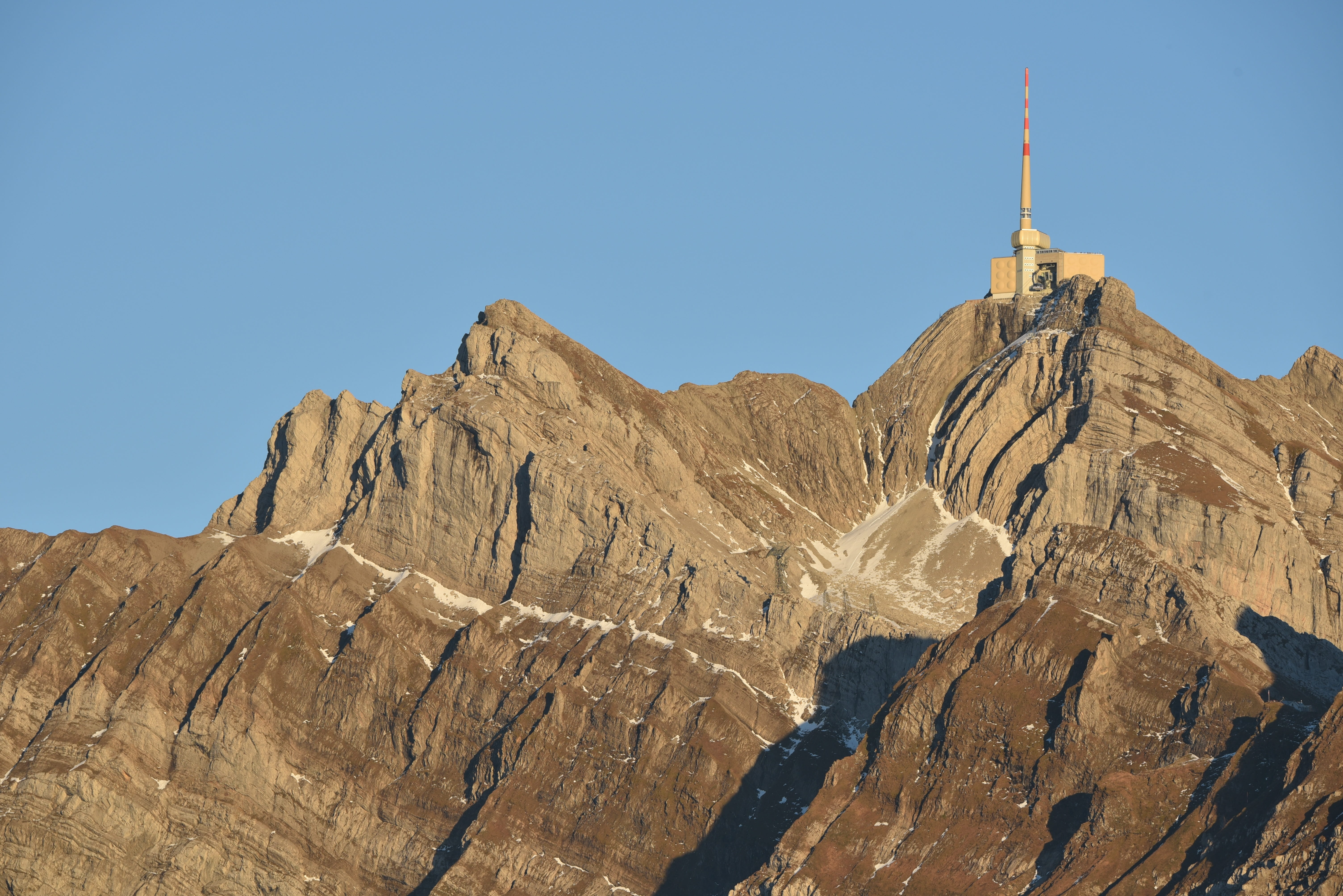 alpstein, tourism, architecture, land, sky, arid climate, säntis, landscape, solid, mountain, rock - object, switzerland säntis, mountain range, no people, HD Wallpaper