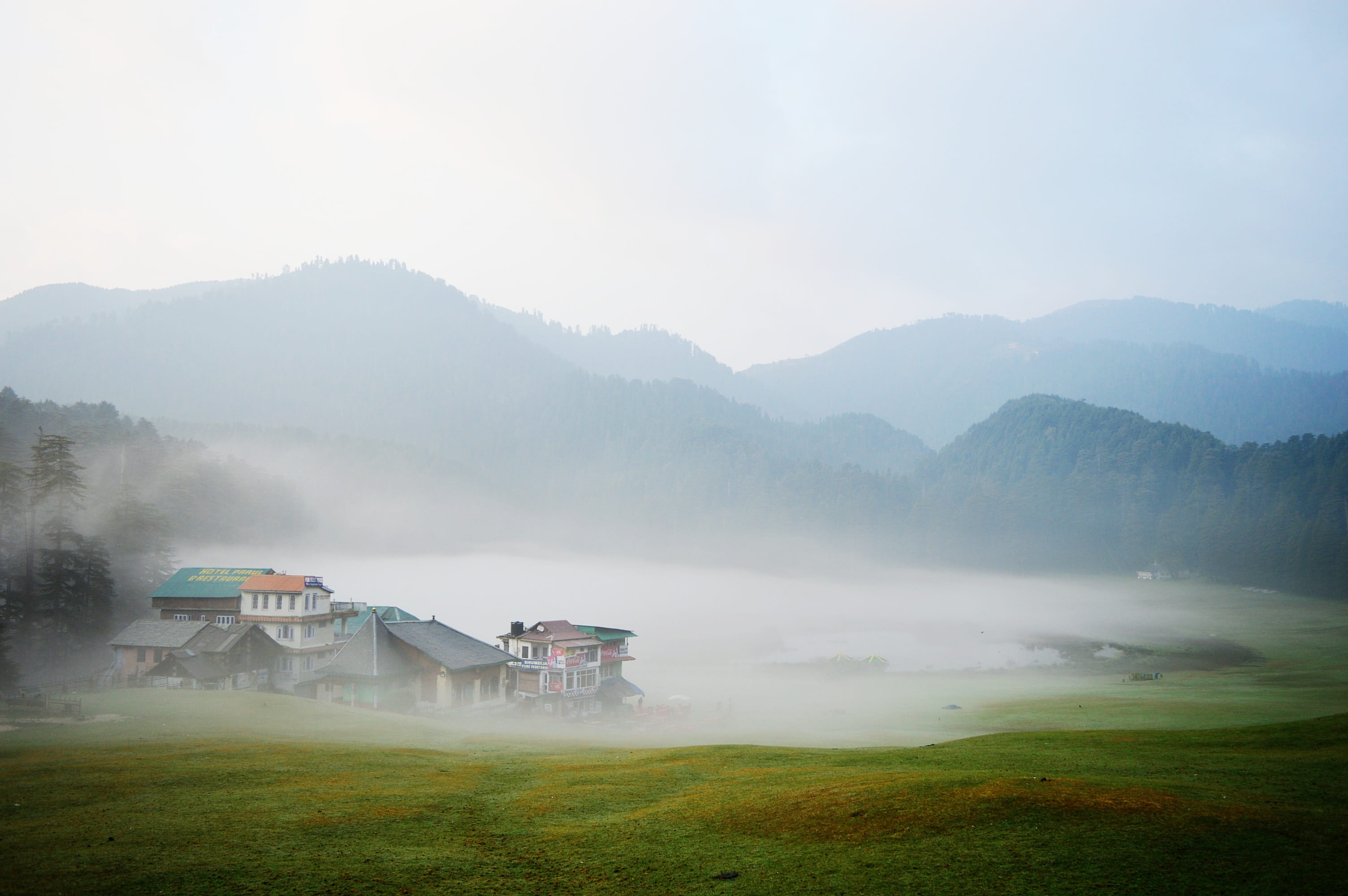 building, architecture, nature, mountain range, landscape, scenery, green, pinnacle, plant, mountain, mist, scenic, hiking, built structure, tranquility, HD Wallpaper
