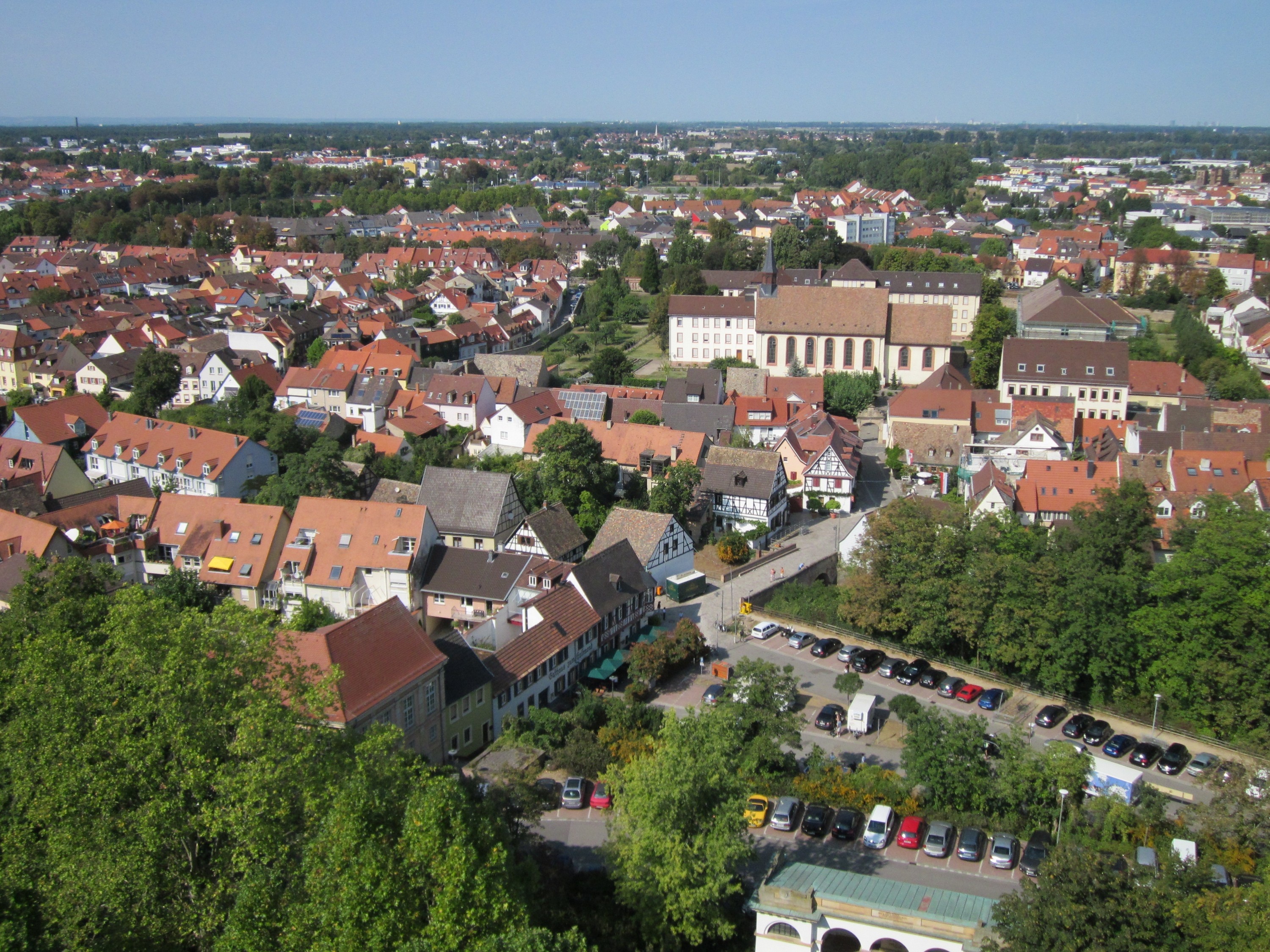 no people, mode of transportation, building, cathedral, tree, city, outdoors, community, st magdalena, building exterior, panorama, built structure, high angle view, HD Wallpaper