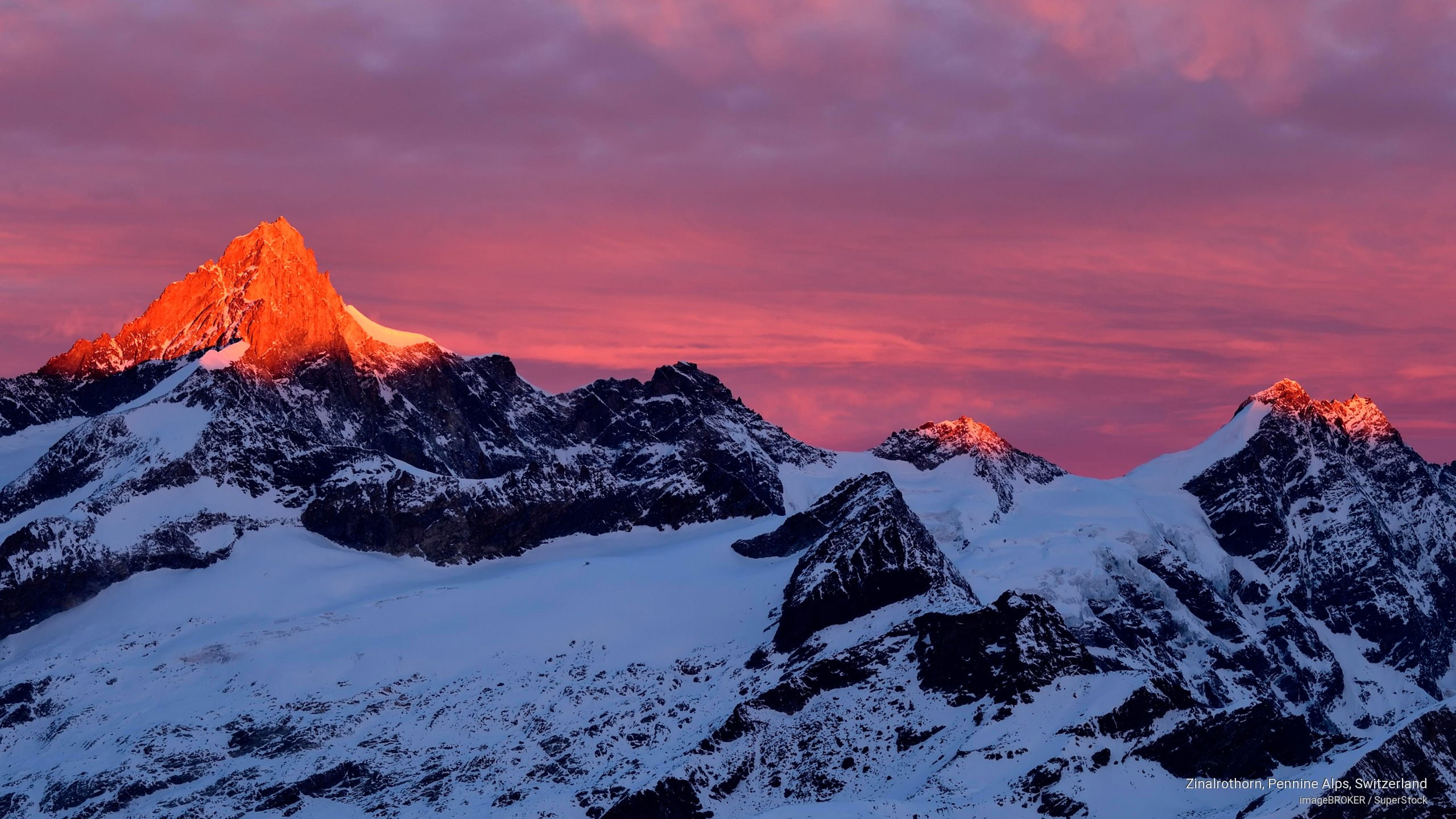 zinalrothorn, alps, pennine, 2K, switzerland, Mountains, HD Wallpaper
