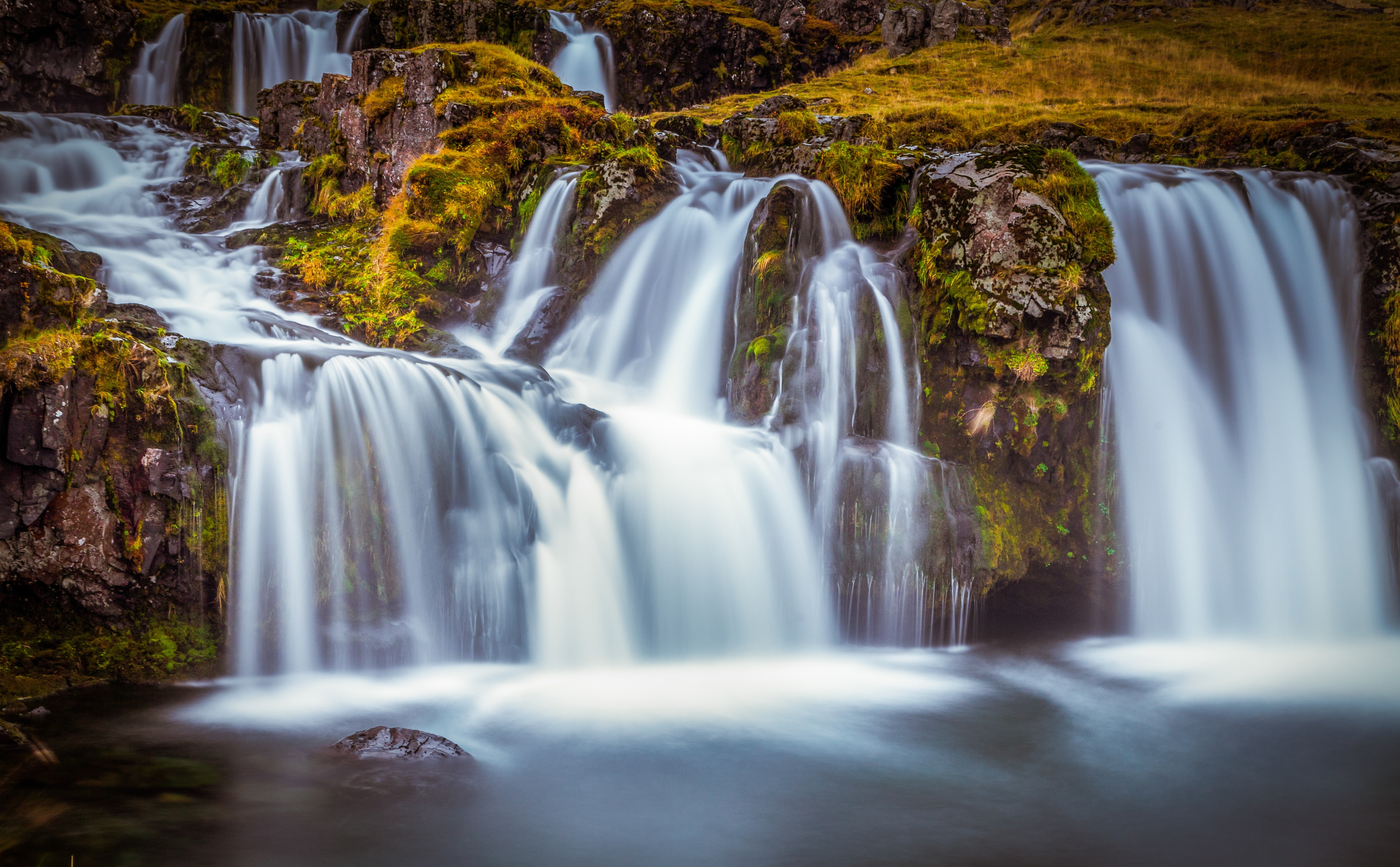 long exposure, rock, beauty in nature, landmarks, water, falling water, scenics - nature, Tour, hd, environment, no people, ecotourism, Scenery, HD Wallpaper