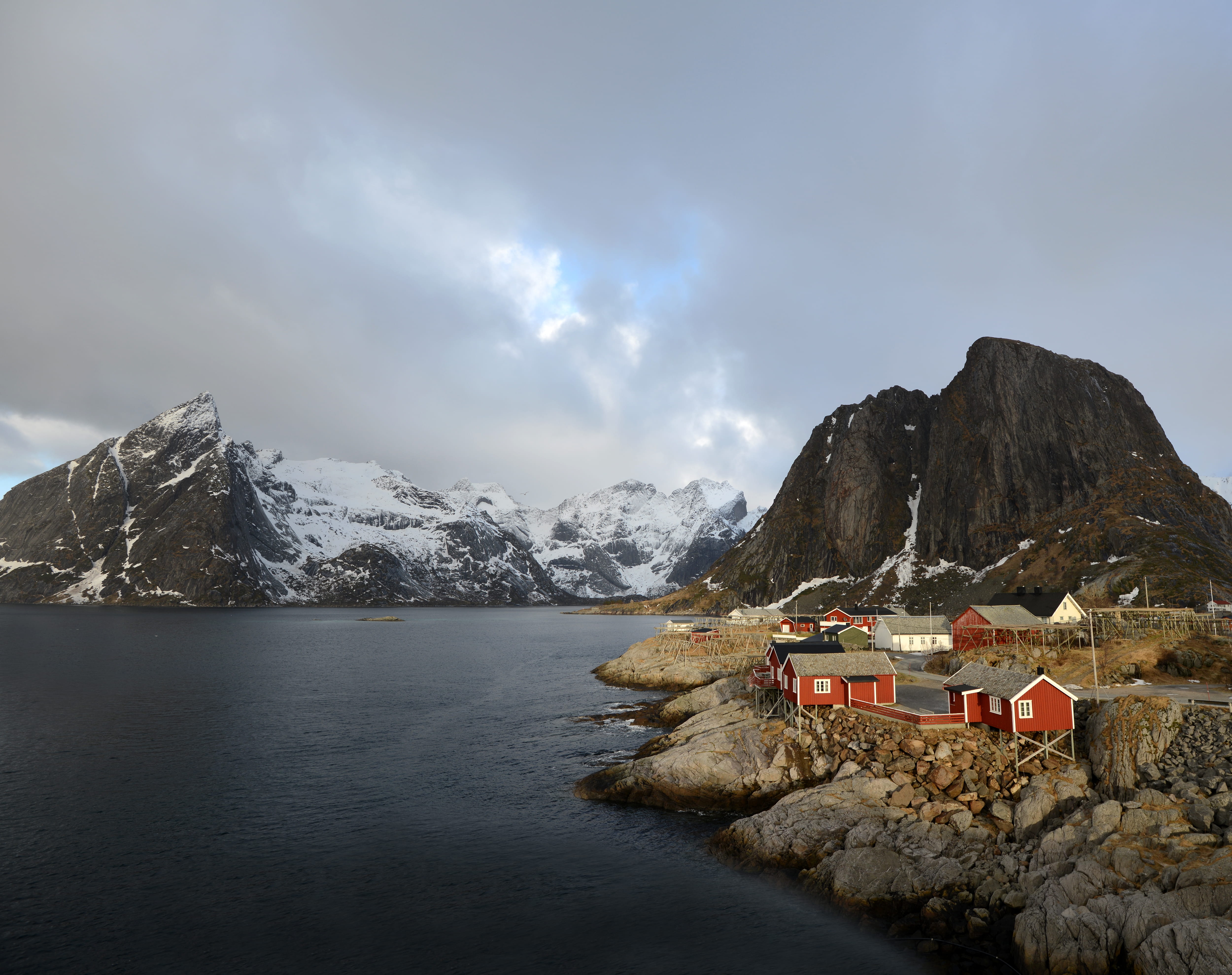 urban, promontory, shelter, peak, beauty in nature, tranquil scene, 4K, mountain peak, cloud - sky, countryside, snowcapped, rural, snowcapped mountain, HD Wallpaper