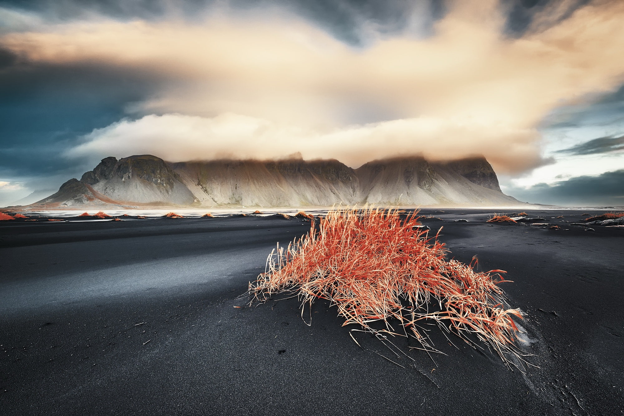 Vestrahorn Islande, shore, nature, mountains, 1080P, HD Wallpaper