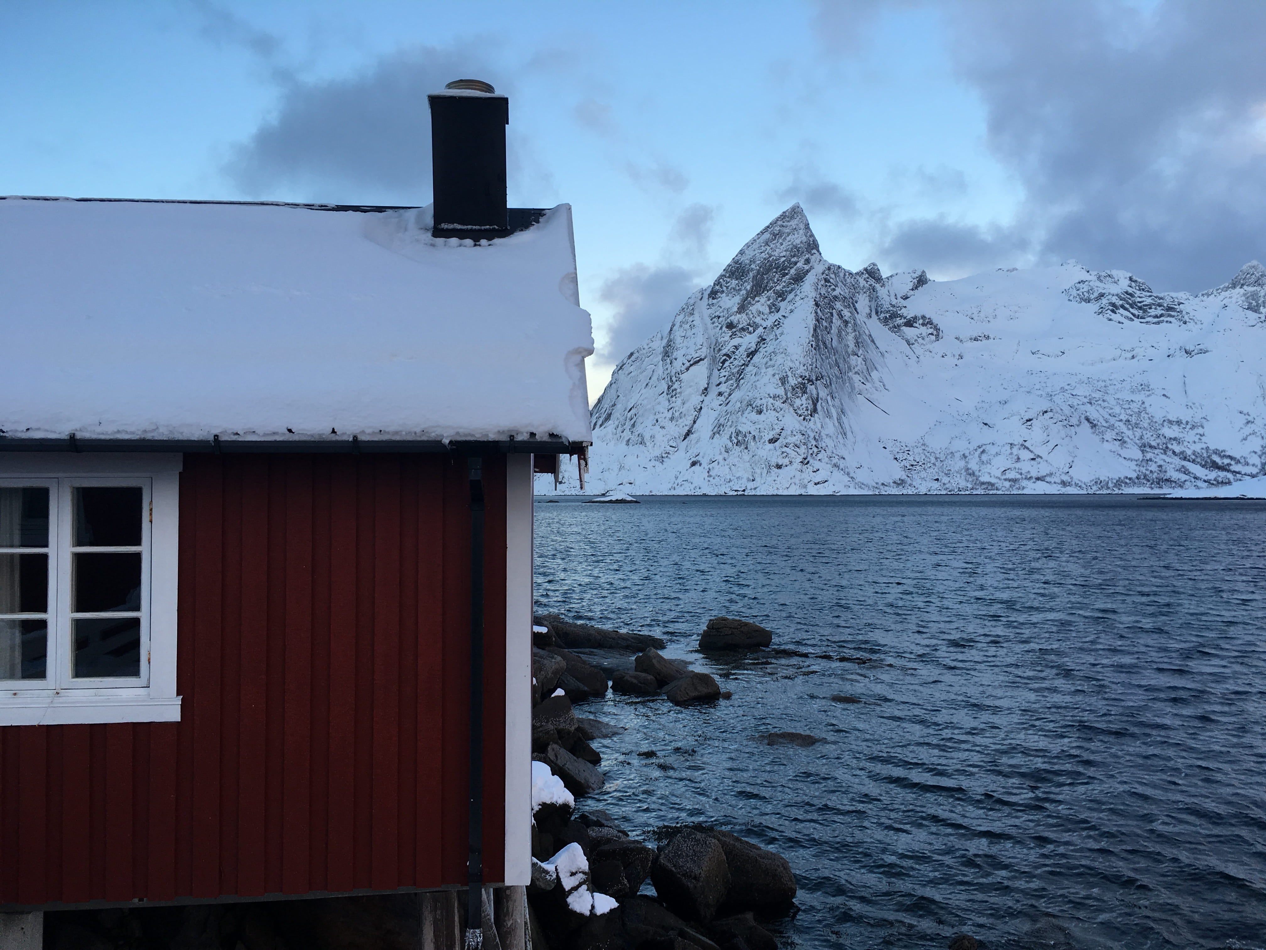 scenics - nature, hamnoy, mountain, built structure, cloud - sky, no people, hamnøy, lofoten, tranquil scene, sky, outdoors, 4K, beauty in nature, building, HD Wallpaper