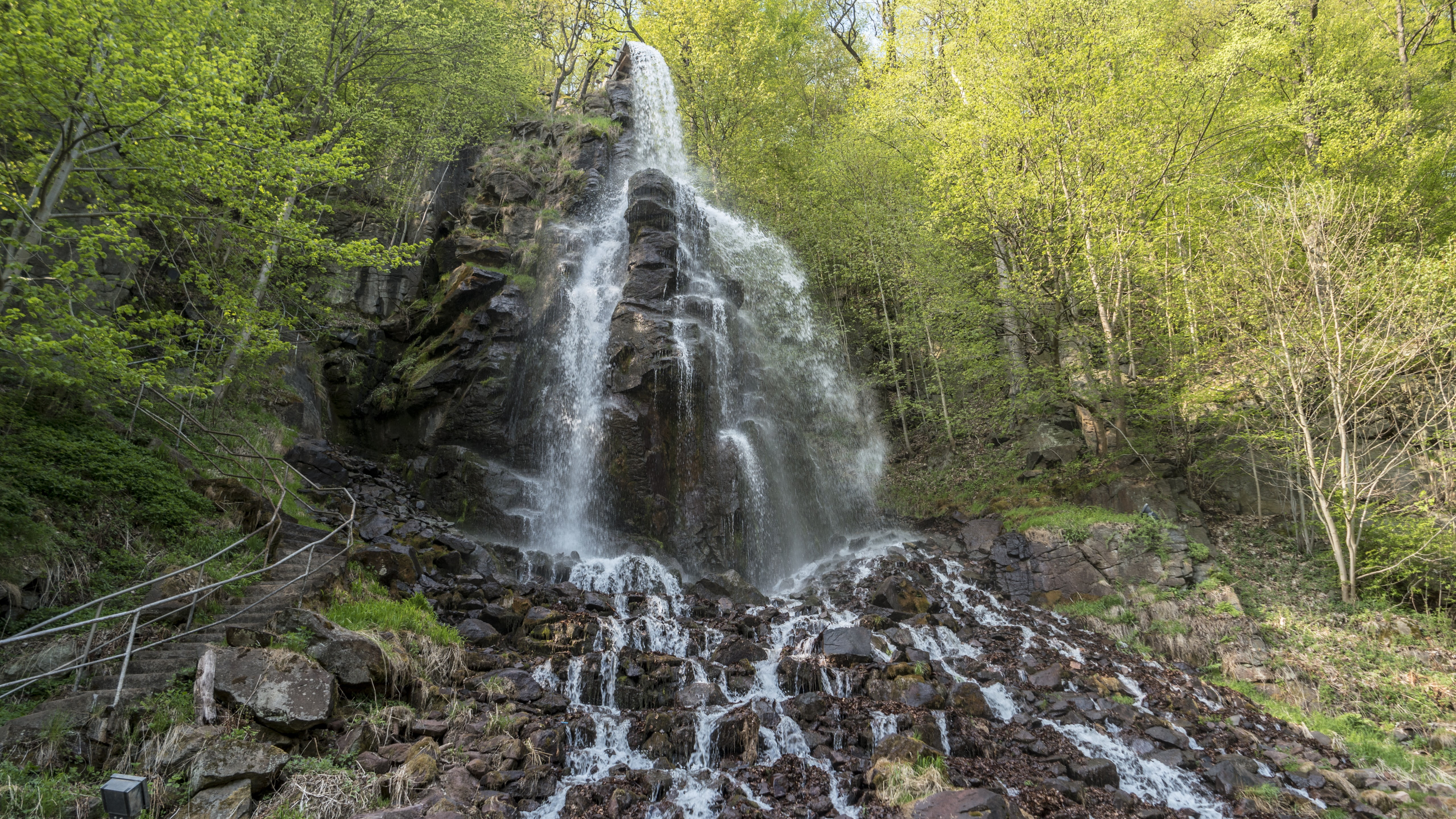 land, beauty in nature, blurred motion, non-urban scene, nature, 5k uhd, flowing, long exposure, germany, no people, trusetaler waterfall, spring, rainforest, HD Wallpaper