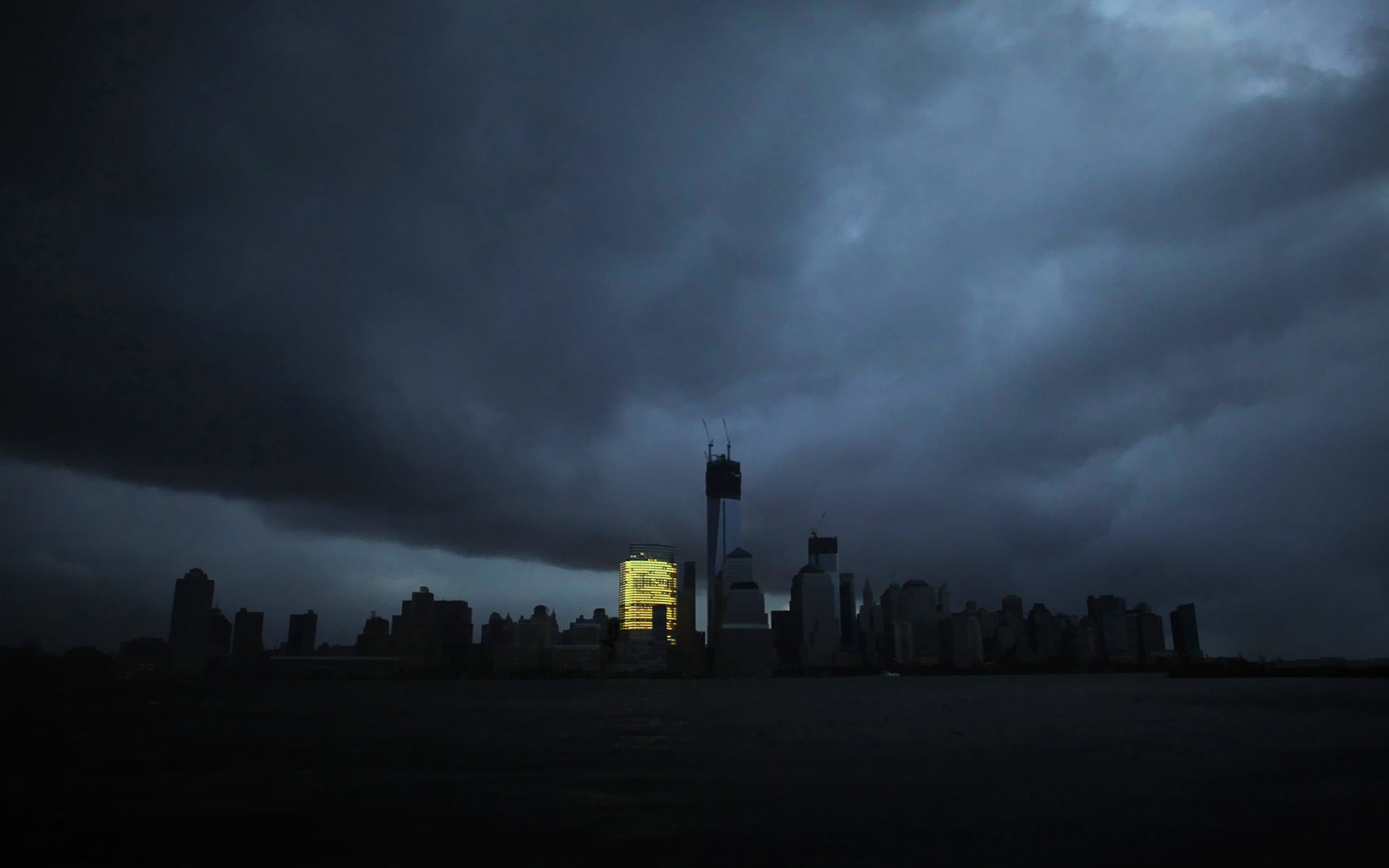 silhouette, cloud - sky, rise, dusk, white, sky, power in nature, architecture, city, 1080P, landscape, tower, building, nature, water, outdoors, no people, HD Wallpaper