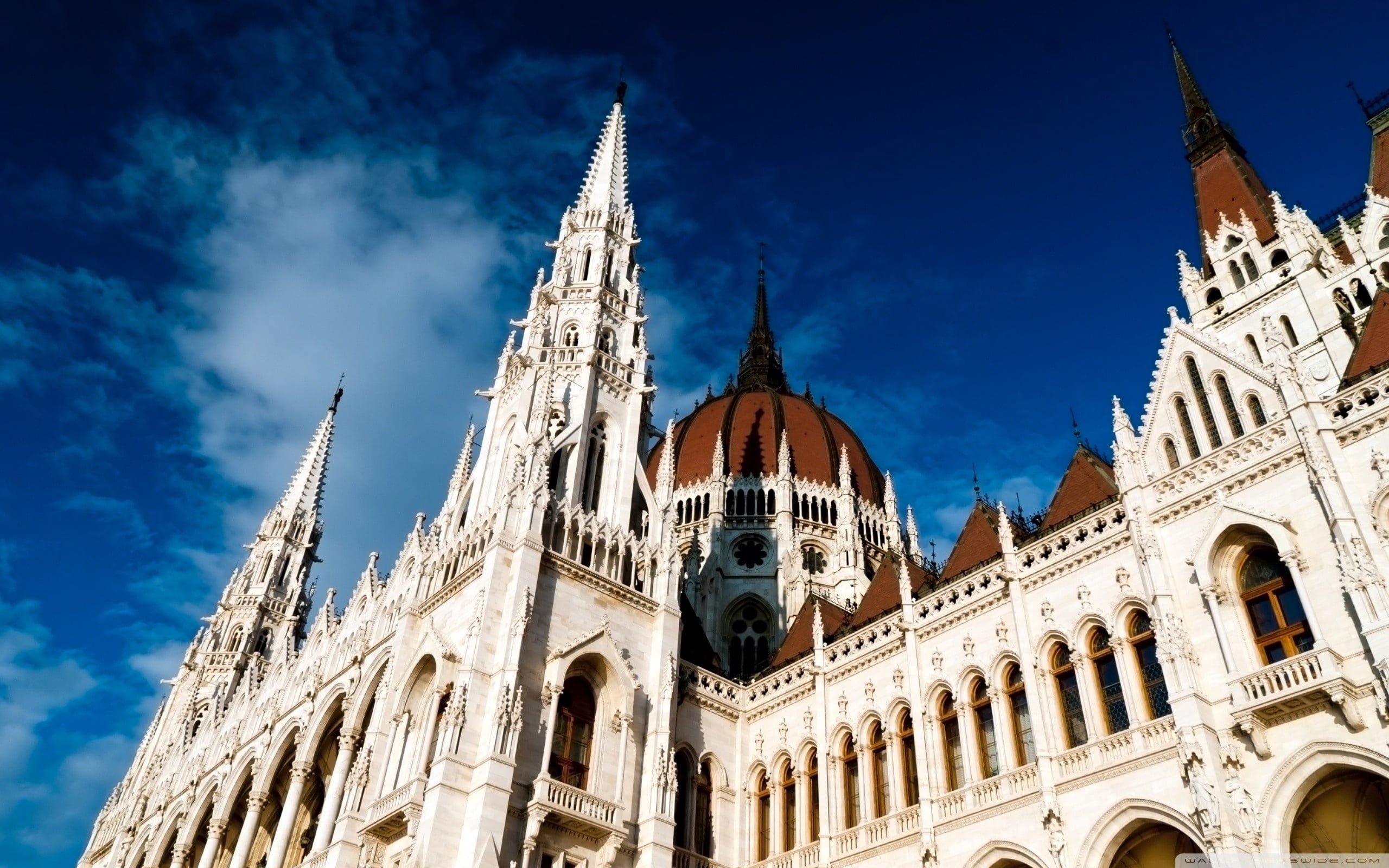 city, low angle view, old, belief, church, built Structure, tower, cultures, nature, blue, gothic Style, monument, architecture And Buildings, hungary, HD Wallpaper