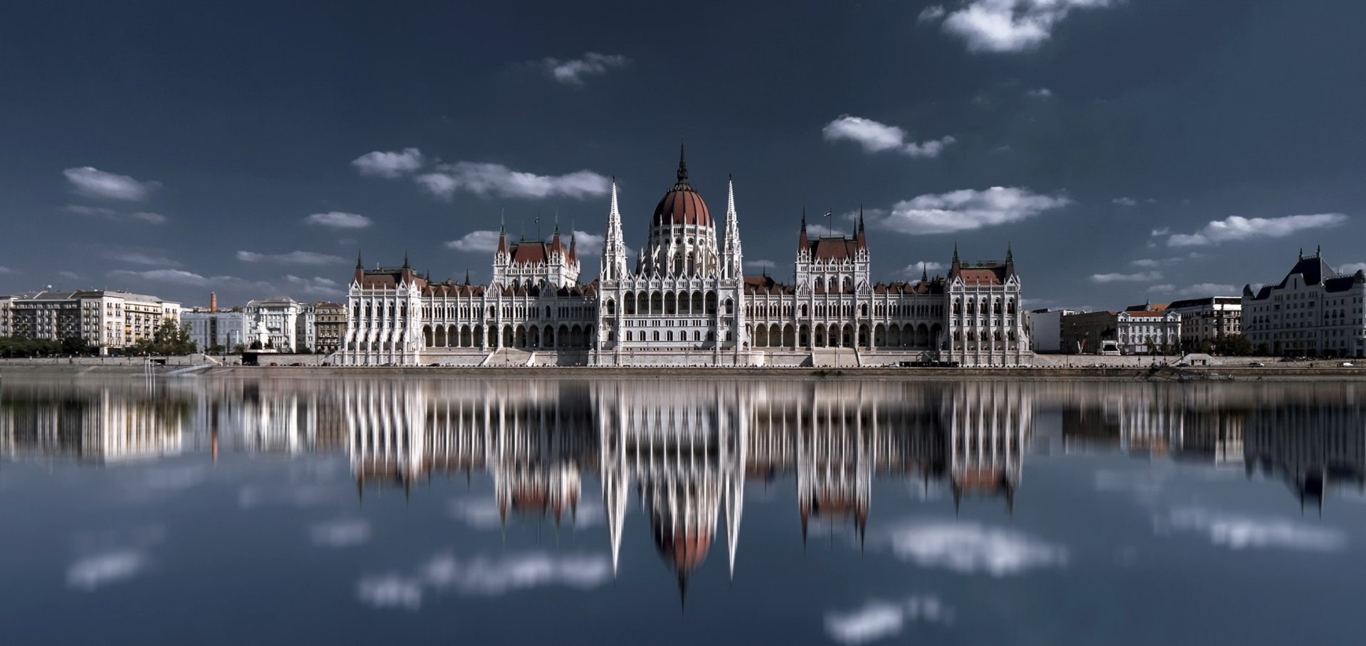 Architecture, Hungarian Parliament Building, Reflection, Hungary, Building, 1080P, Palace, Monuments, HD Wallpaper