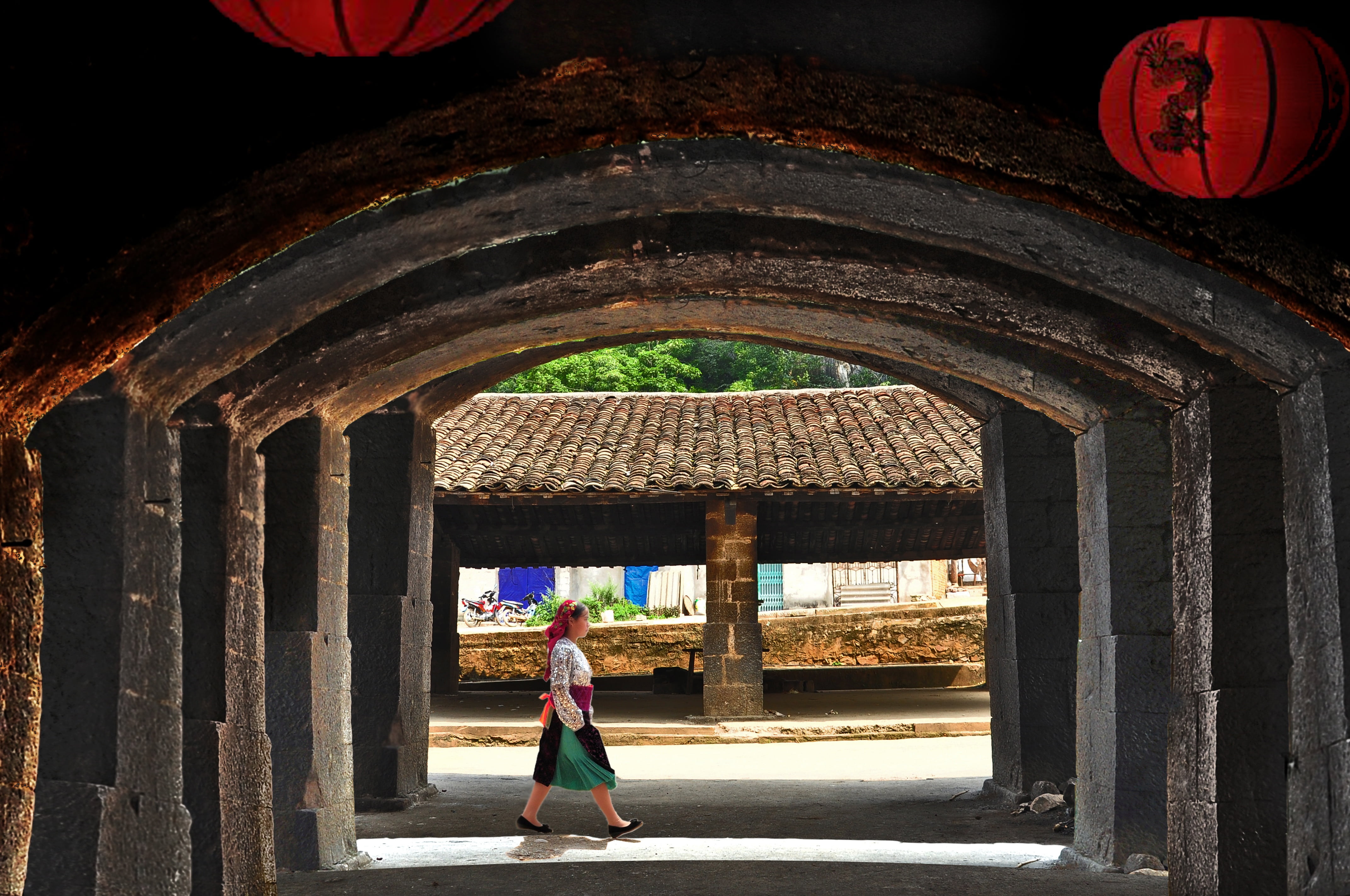 city, indoors, arch, dong van, walking, built structure, vietnam, the ancient town, ha giang, building, the past, day, temple - Building, standing, cultures, HD Wallpaper