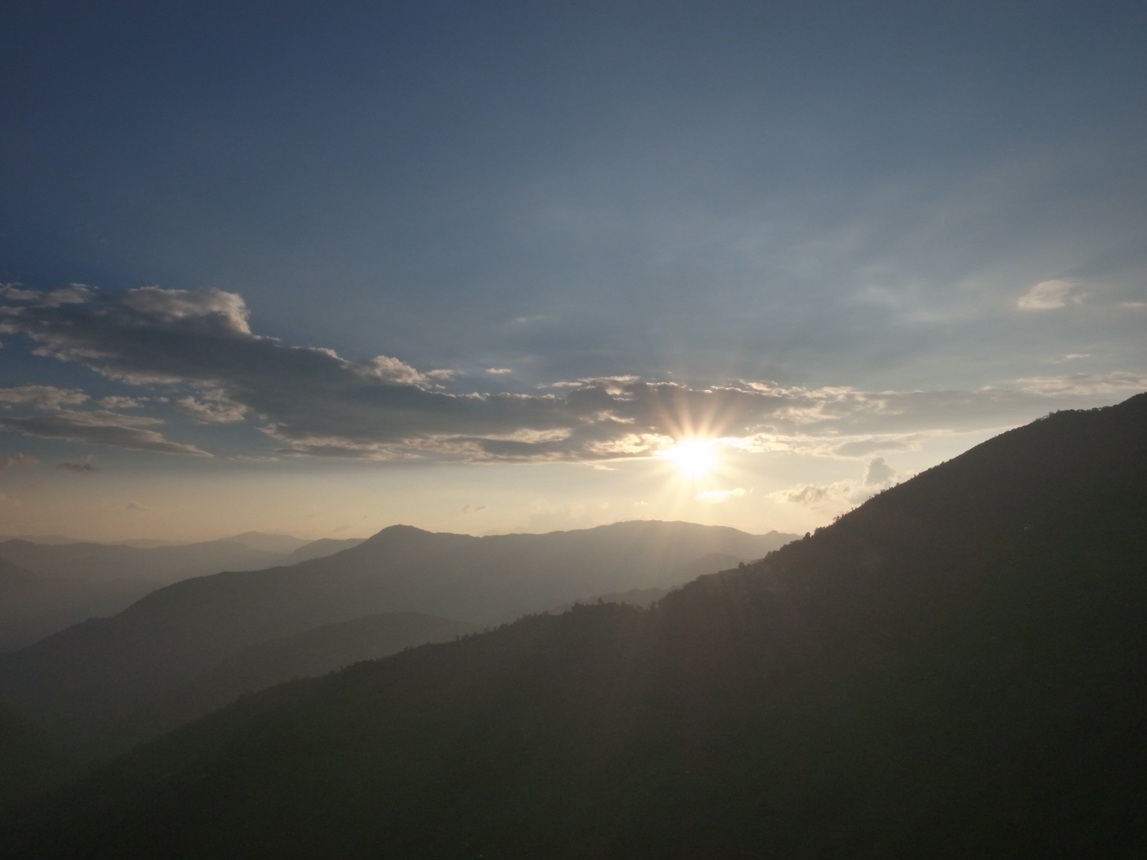 bright, mountain range, beauty in nature, china, no people, tranquility, non-urban scene, sunlight, lens flare, landscape, idyllic, sunbeam, scenics, mountain, HD Wallpaper