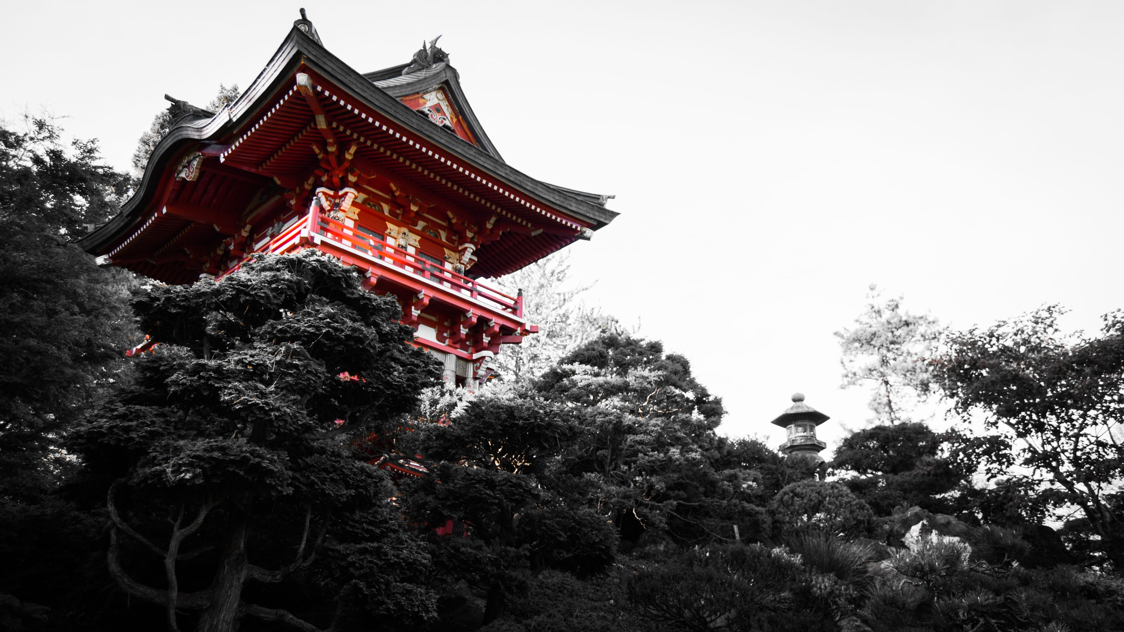 californie, place of worship, religion, shrine, jardin japonais, roof, plant, sky, porte, day, belief, architecture, california, san francisco, built structure, HD Wallpaper