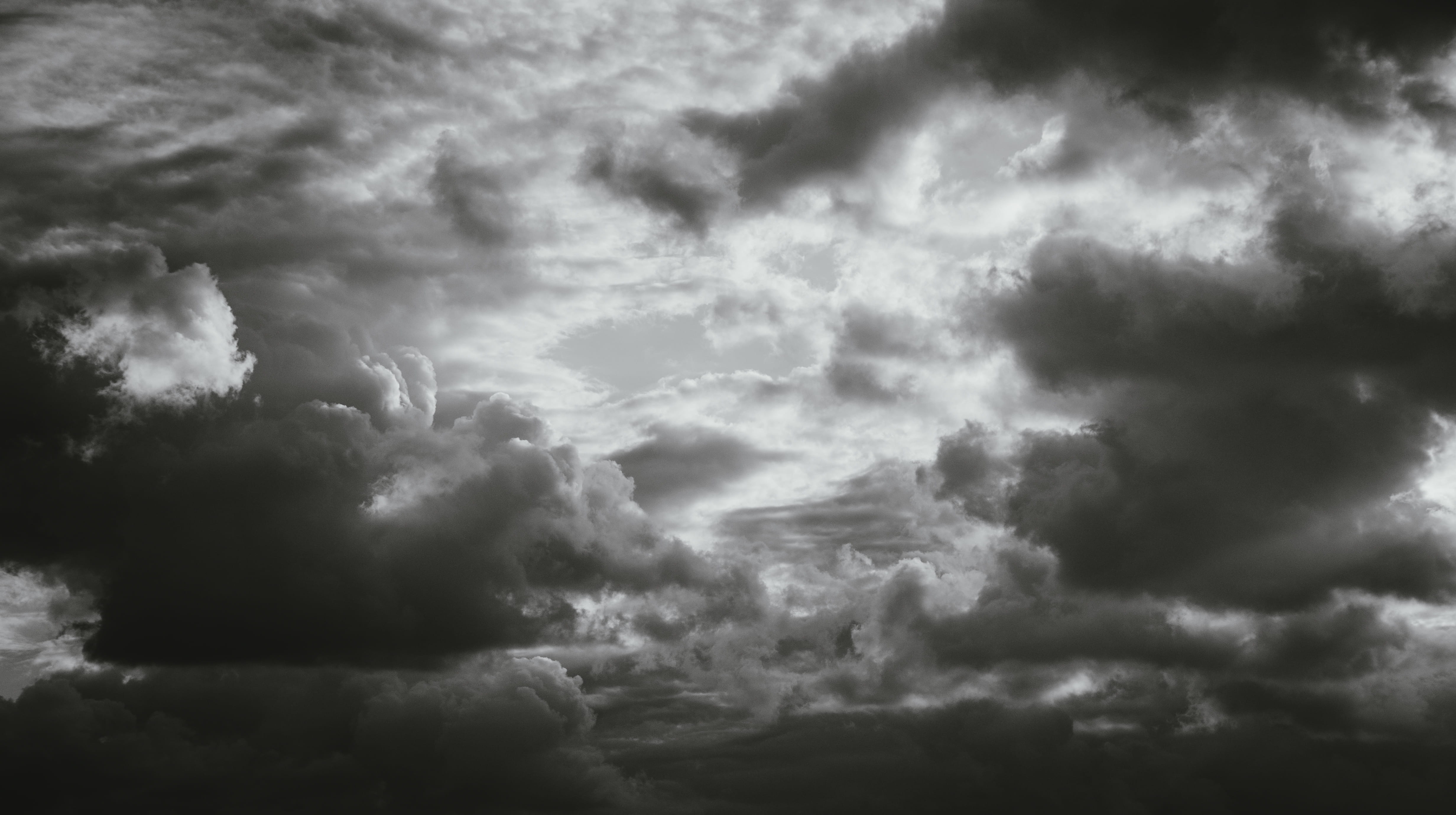 tranquility, low angle view, overcast, day, beauty in nature, full frame, cloudscape, gray, softness, 4K, storm cloud, dramatic sky, storm, cloud, meteorology, HD Wallpaper