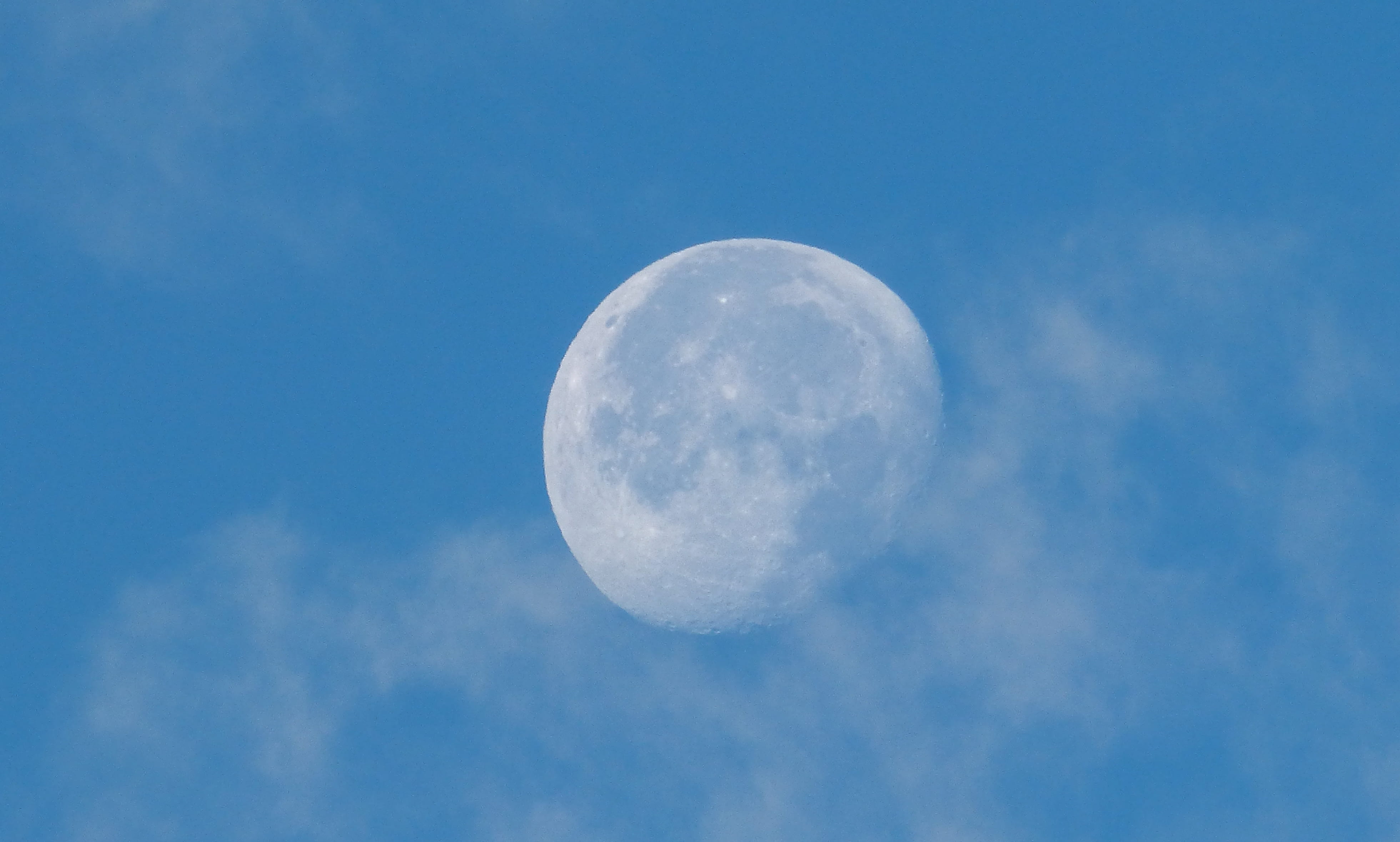 full moon, clear sky, blue, evening, no people, space, beauty in nature, sky, up, tranquil scene, astronomy, night, cloud - sky, scenics - nature, low angle view, HD Wallpaper