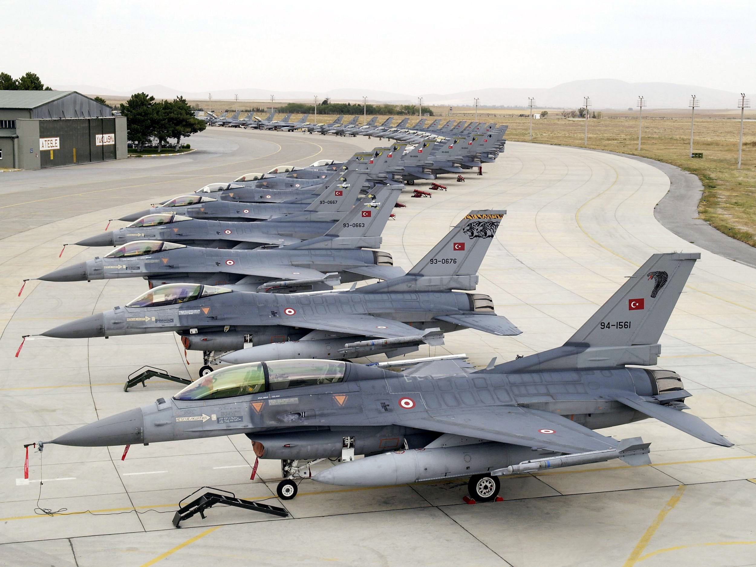 1080P, The Turkish air force, Parking, Fighter, F-16, F-16 Fighting Falcon, HD Wallpaper