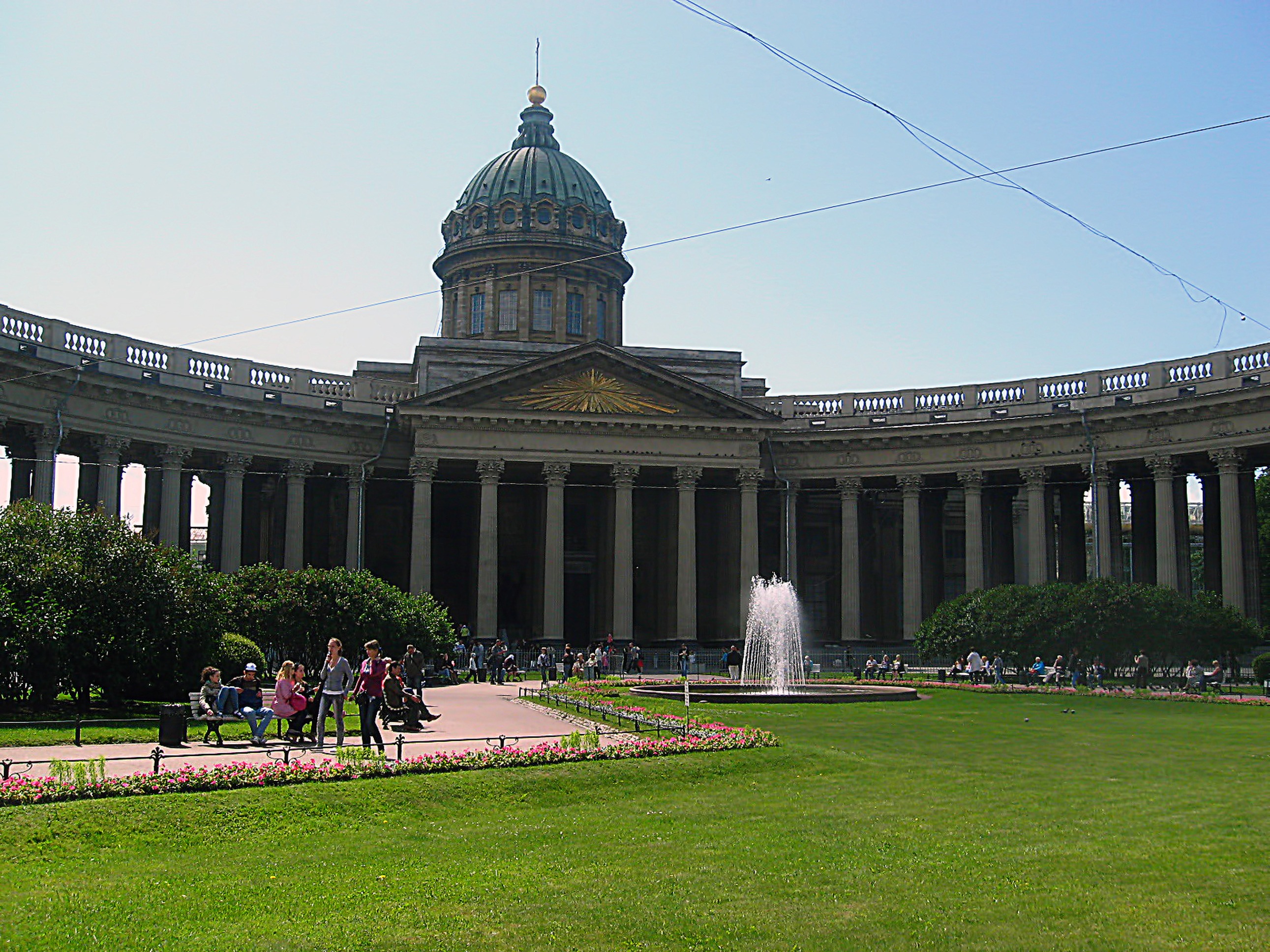 people, outdoors, architecture, nature, real people, architectural column, mother of god, sky, russia, lawn, plant, trees, group of people, grass, building exterior, HD Wallpaper