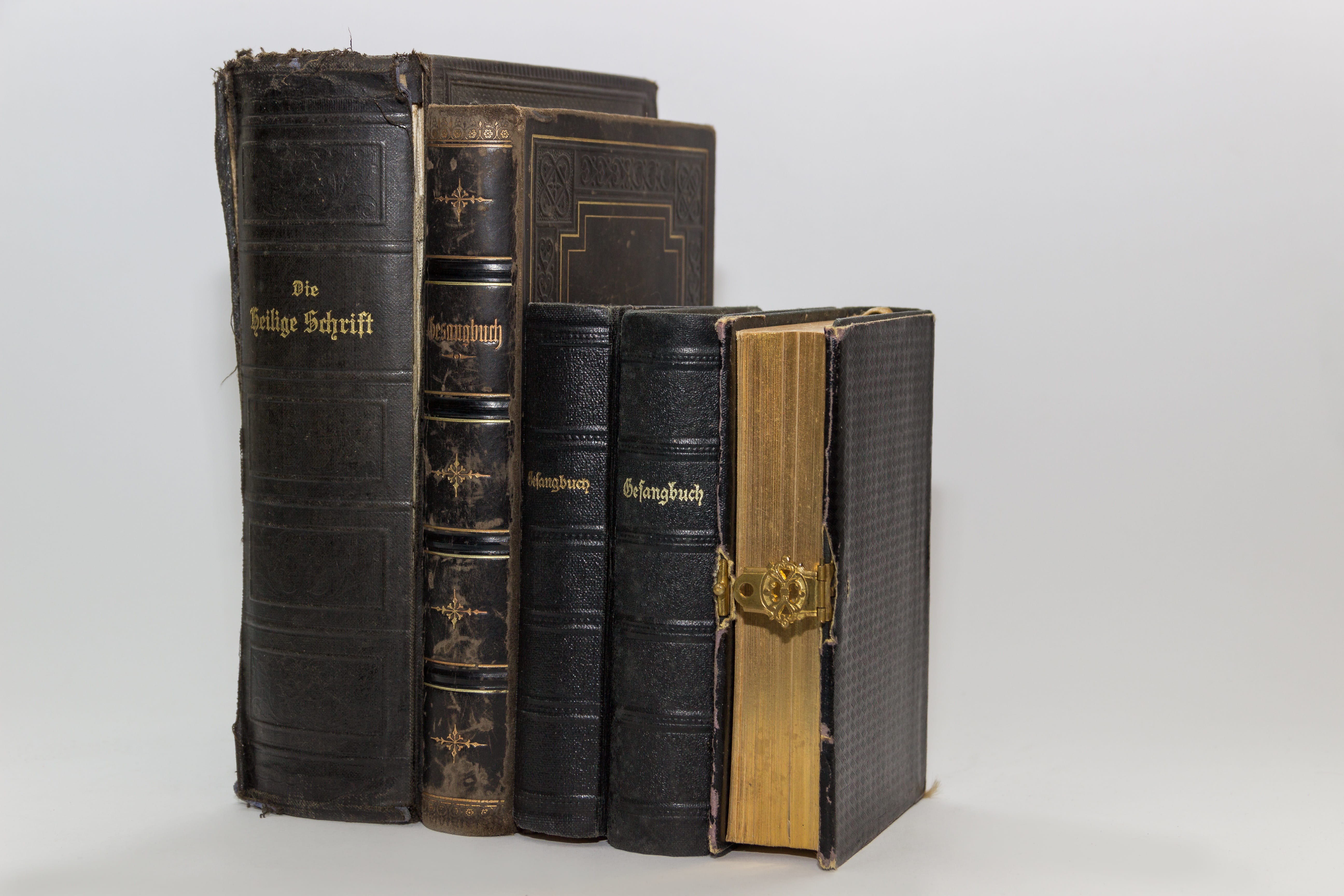 bookshelf, book, antique, indoors, books, christian, white background, 5K, studio shot, hymnal, pressure, publication, studying, stack, believe, page, HD Wallpaper