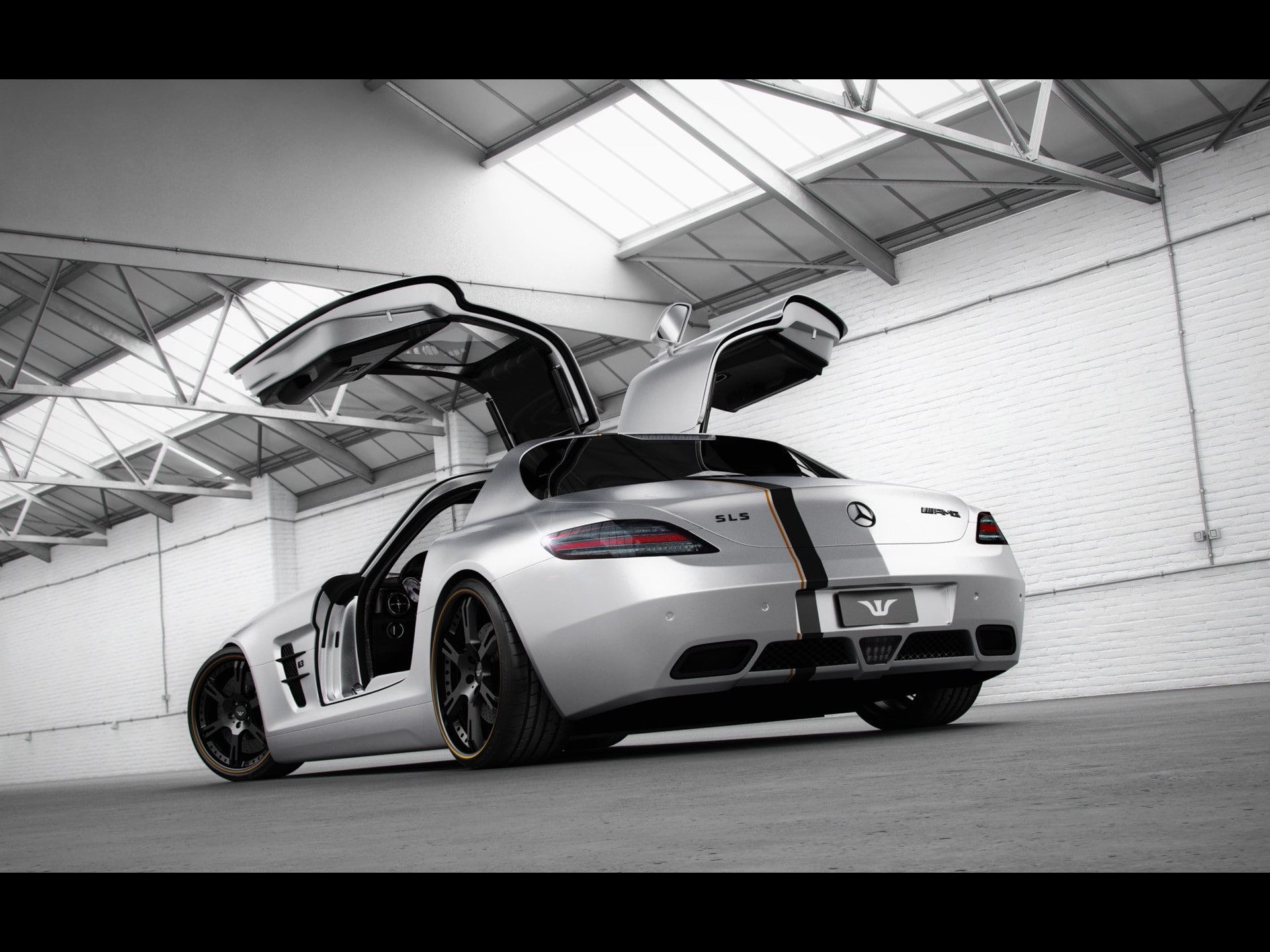 cars, amg, sls, coupe, hd, gullwing, 1080P, silver, mercedes, HD Wallpaper
