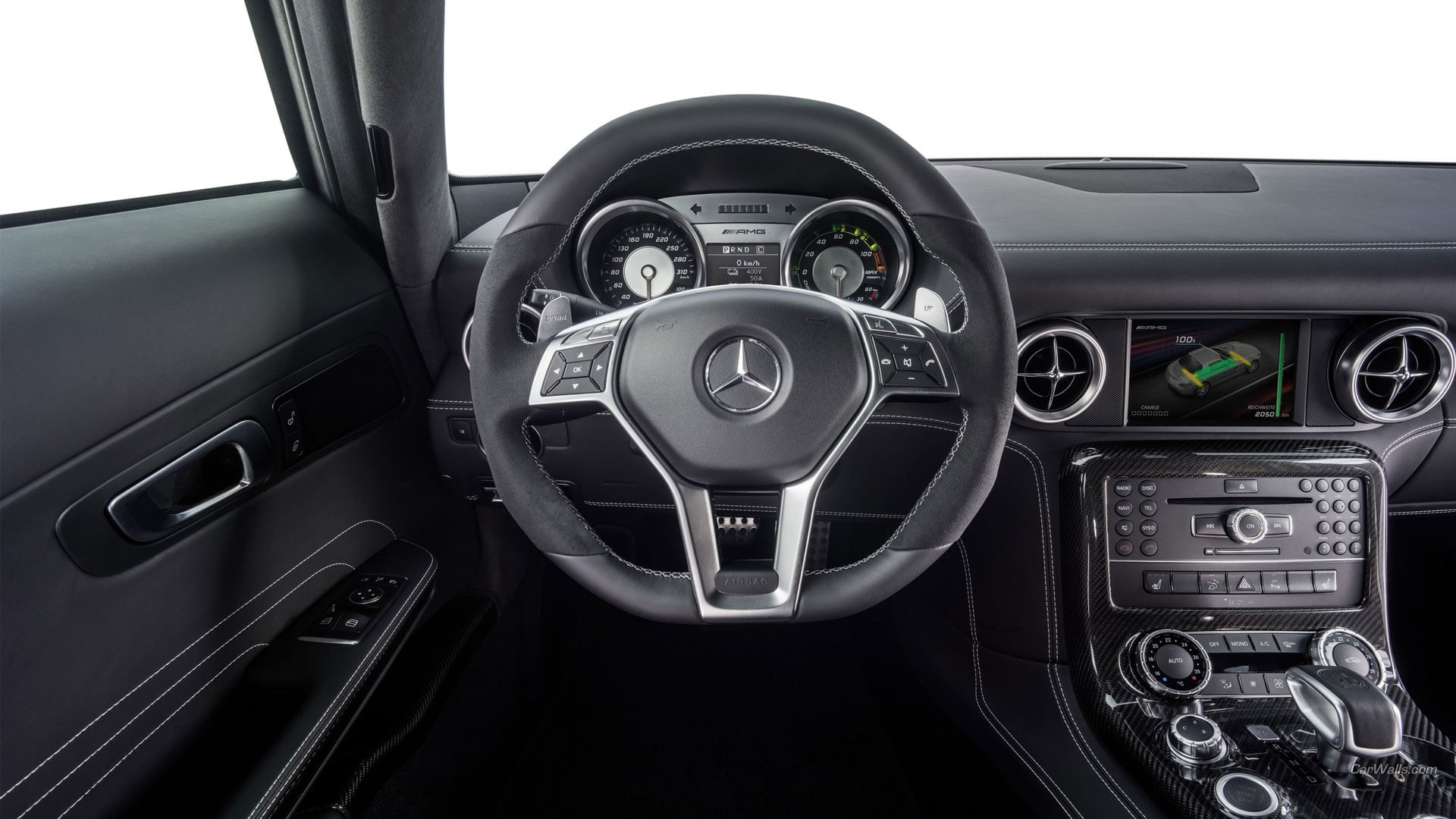 1080P, car interior, Mercedes SLS, HD Wallpaper