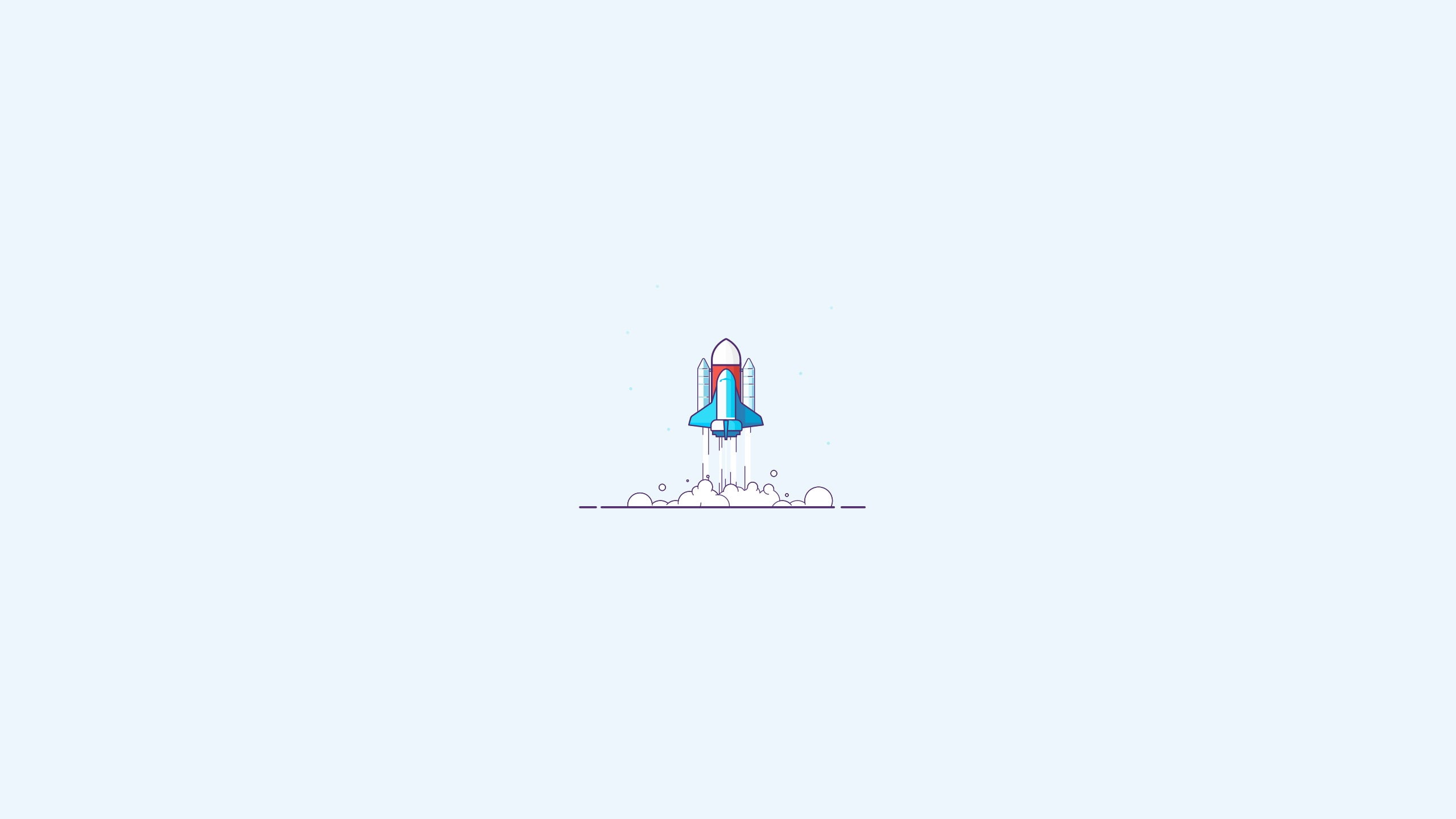 illustration, rocket, lift off, minimalism, 2K, HD Wallpaper