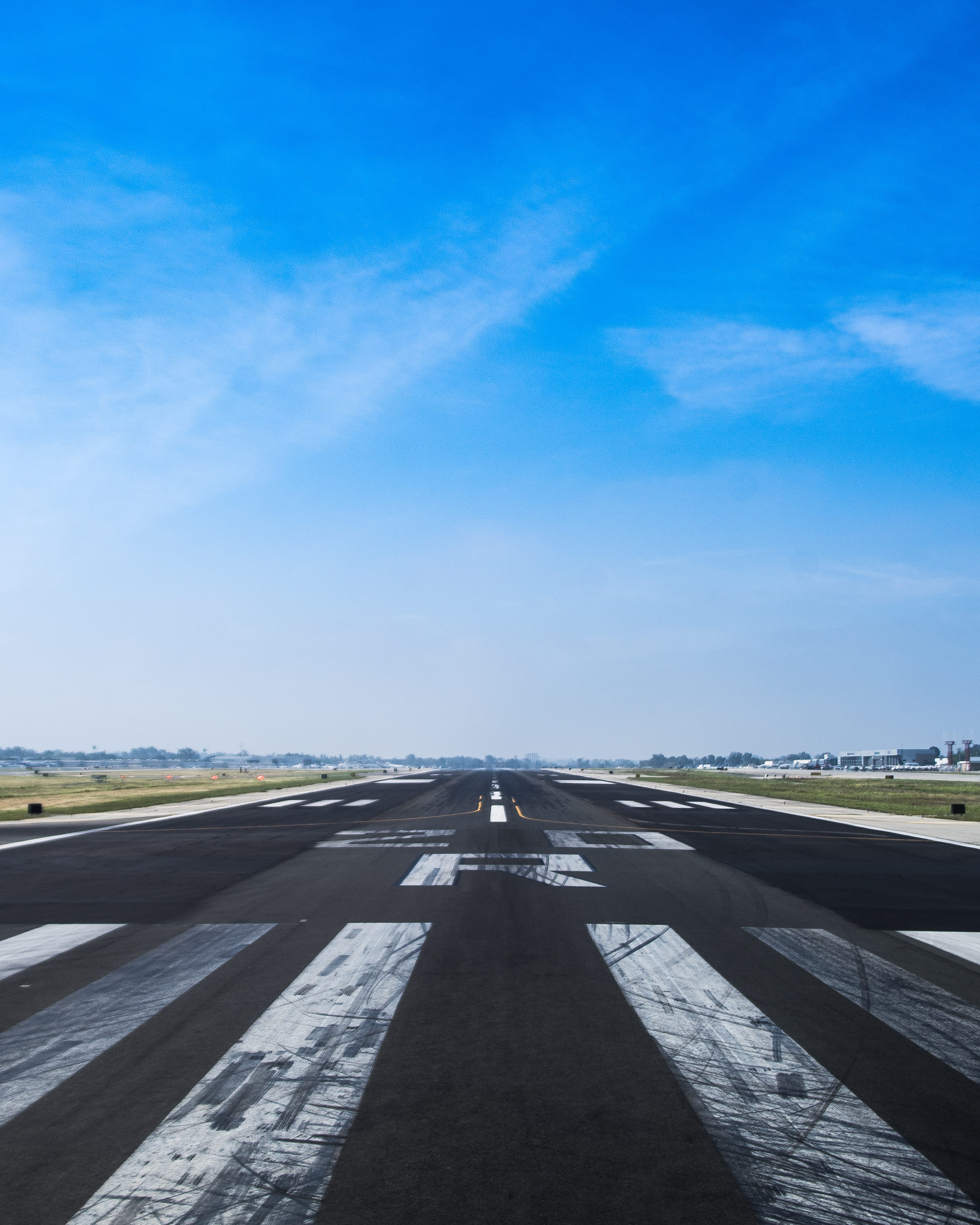 cumulus, air, plane, runway, sky, 4K, transportation, airplane, blue, excape, ranway, no people, cloud - sky, vanishing point, lift off, dividing line, Phone HD Wallpaper