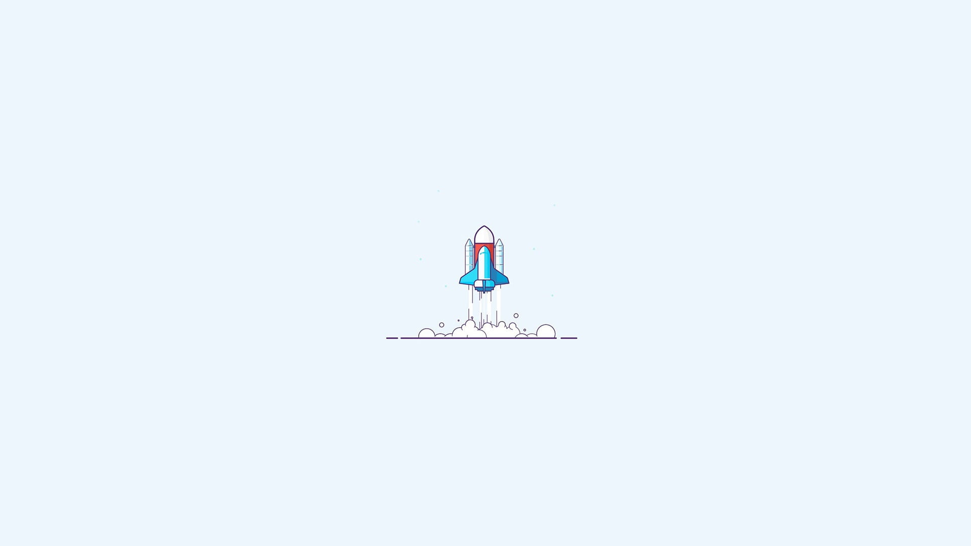minimalism, spaceship, 1080P, digital art, lift off, Space Shuttle, simple background, artwork, HD Wallpaper