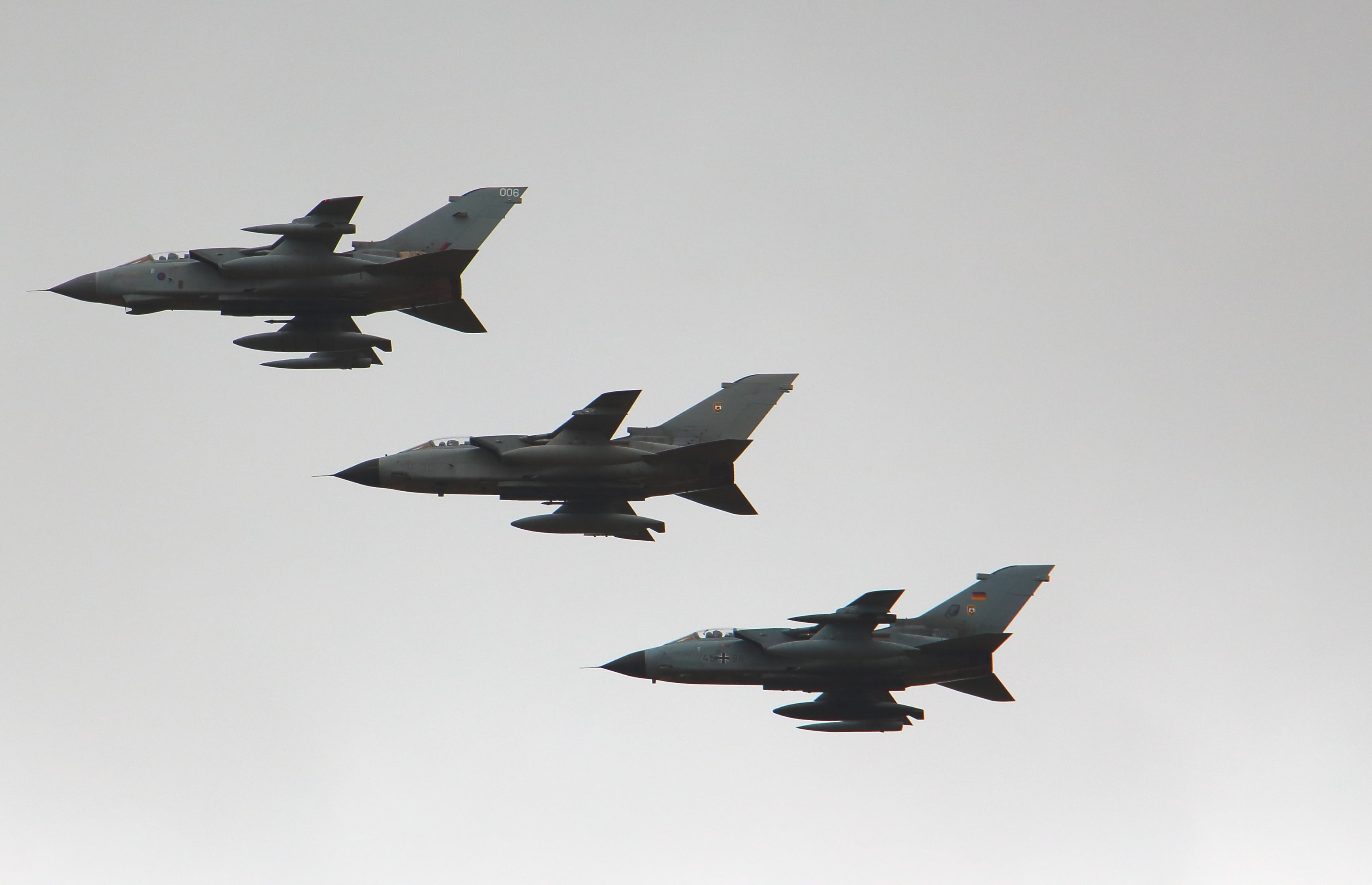 tornado fighter, military, aviation, british, airshow, aerospace, mid-air, 2K, sky, air, tactical, propulsion, on the move, tornado, mode of transportation, HD Wallpaper
