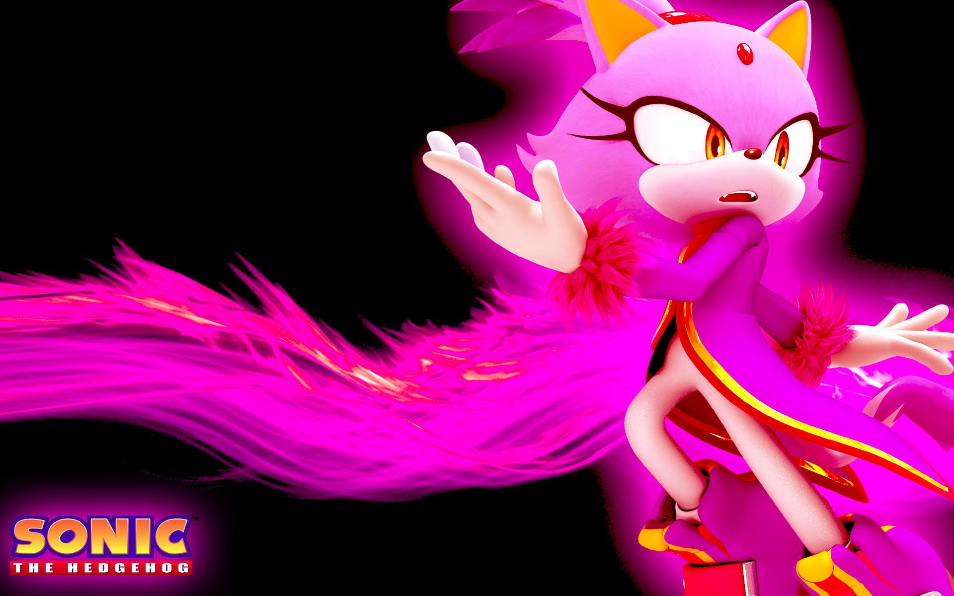 blaze, game, team, cat, characters, video, hedgehog, games, 1080P, sonic, HD Wallpaper