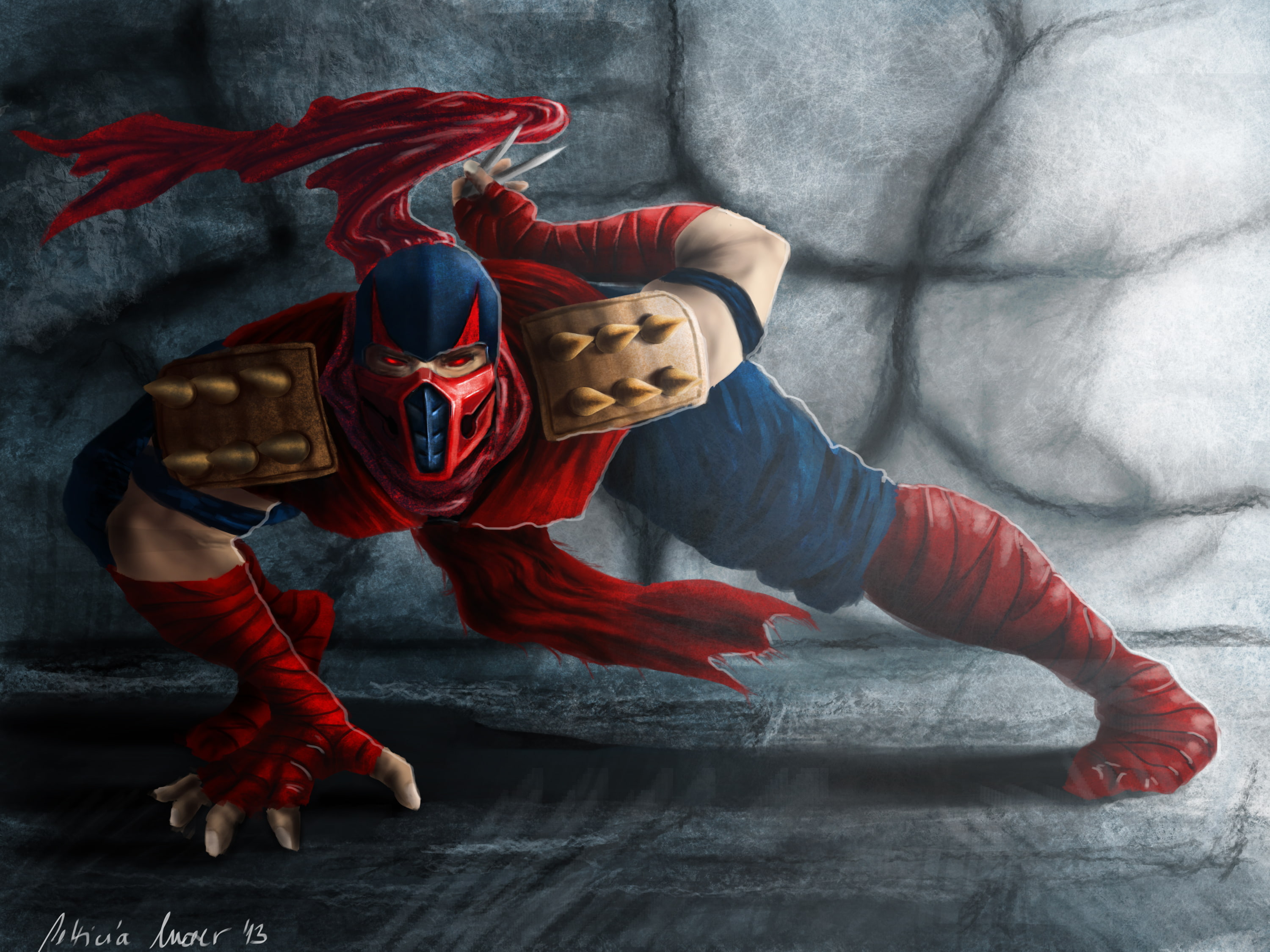 blaze, art, mortal kombat, 2K, HD Wallpaper