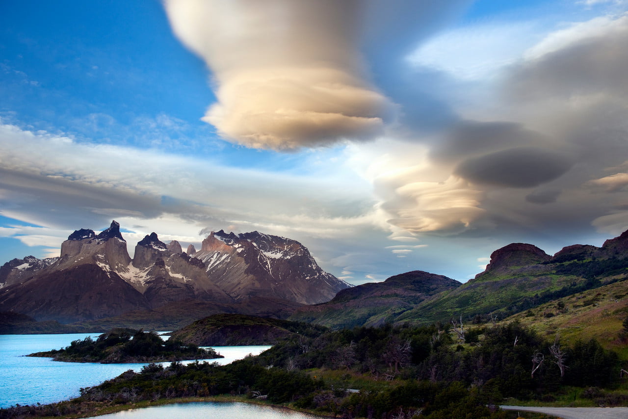 landscape, water, picasso, mountain Peak, outdoors, 720P, daytime, paine, nice, nature, sky, photo, summer, rock - Object, mountains, lake, mountain, aerial, HD Wallpaper