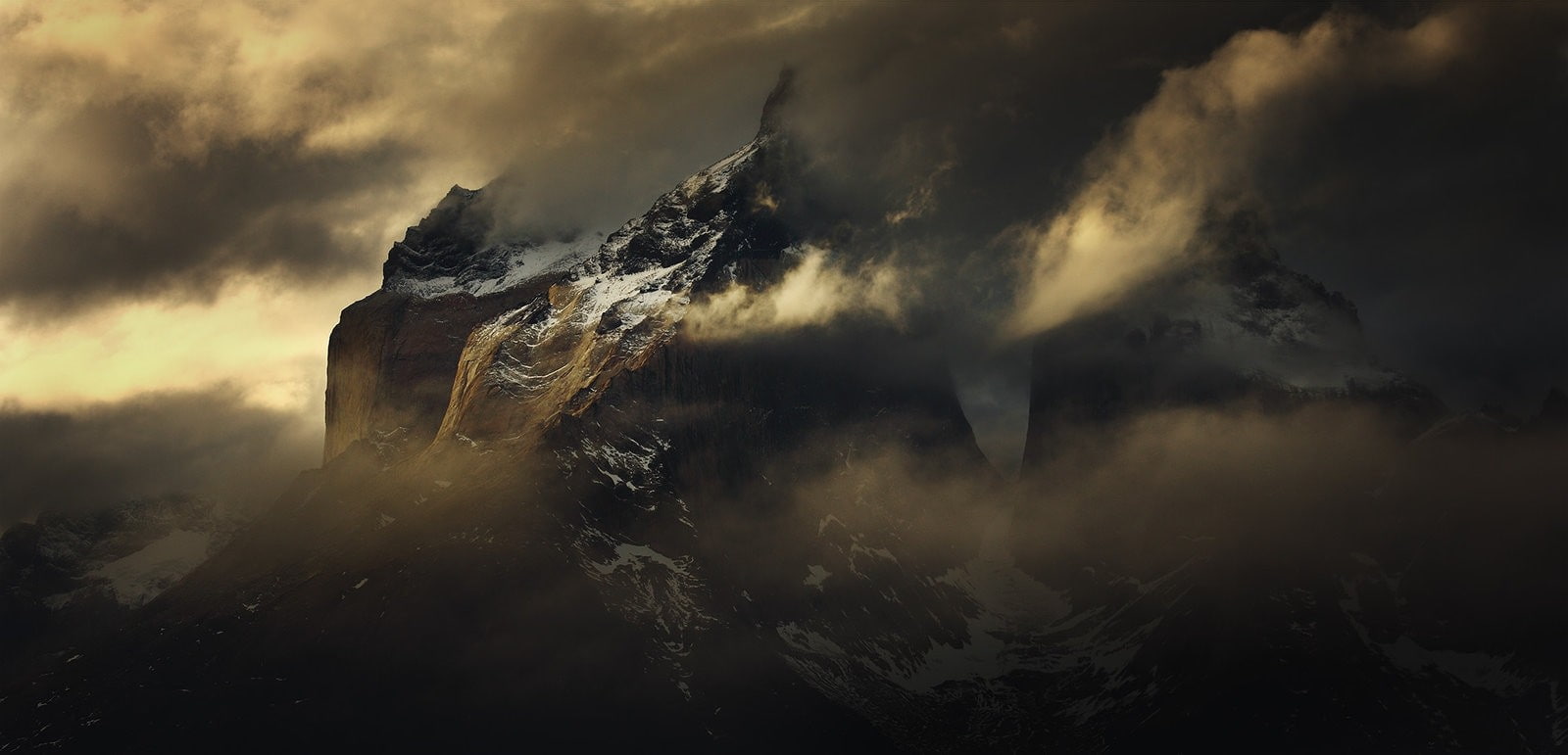 atmosphere, 720P, clouds, nature, wind, mountains, landscape, Chile, Torres del Paine, daylight, HD Wallpaper