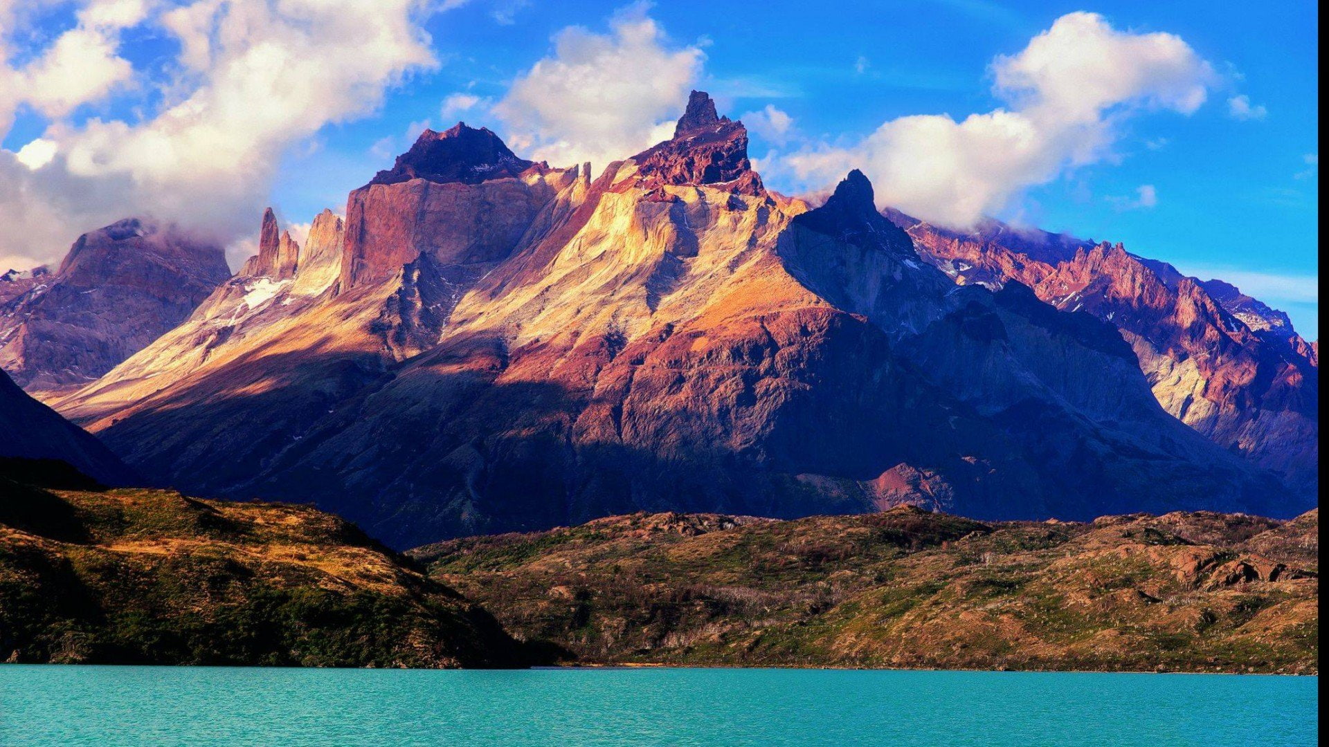 mountain, del, lake, park, torres, national, blue, paine, 1080P, HD Wallpaper